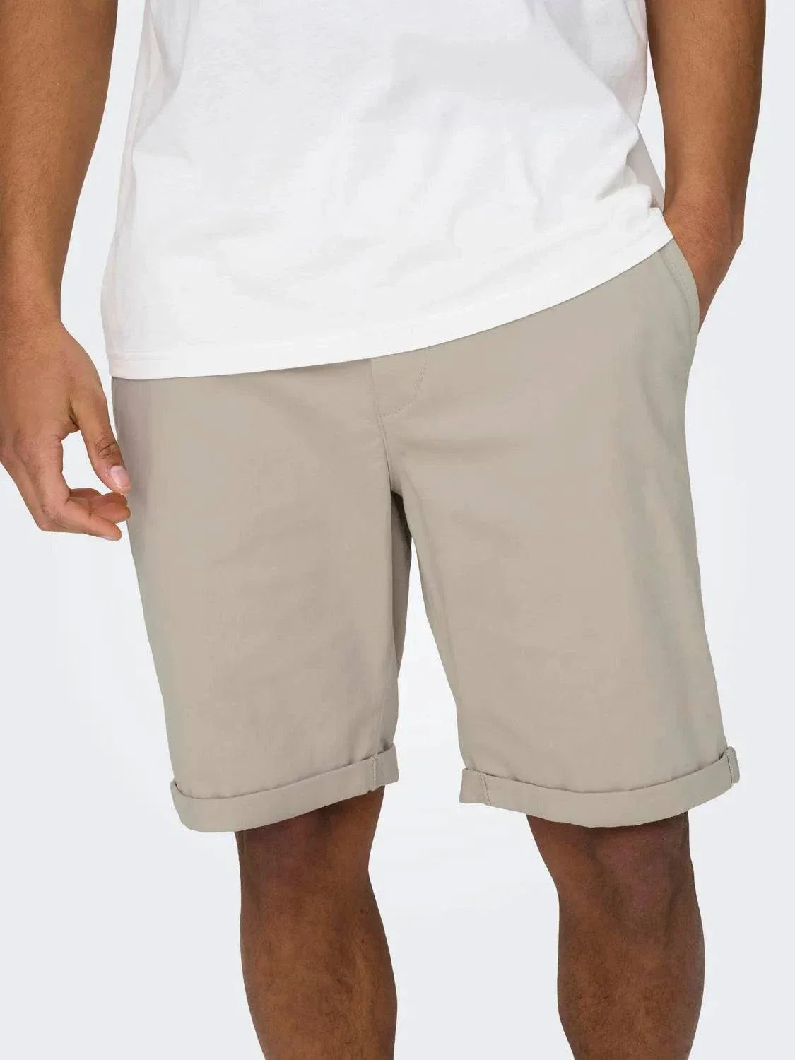 Only & Sons Peter Chino Shorts Silver Lining - Image 3
