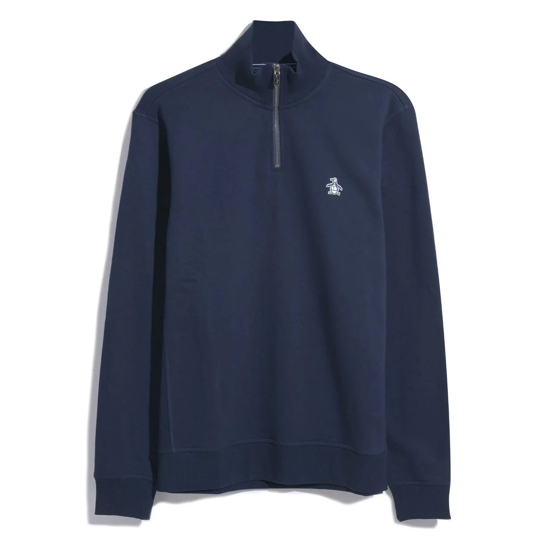 Original Penguin Cotton Quarter Zip Sweatshirt in Dark Sapphire - Image 3