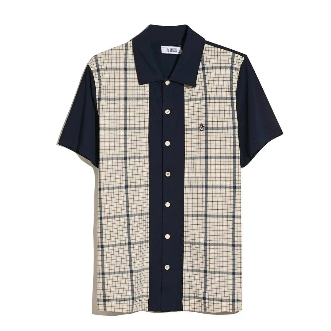 Original Penguin Interlock Plaid Bowling Shirt in Birch - Image 2