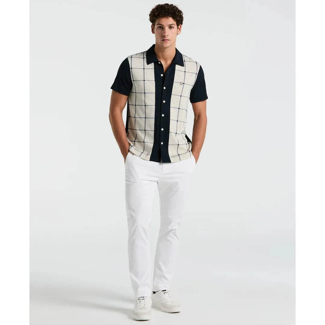 Original Penguin Interlock Plaid Bowling Shirt in Birch - Image 3