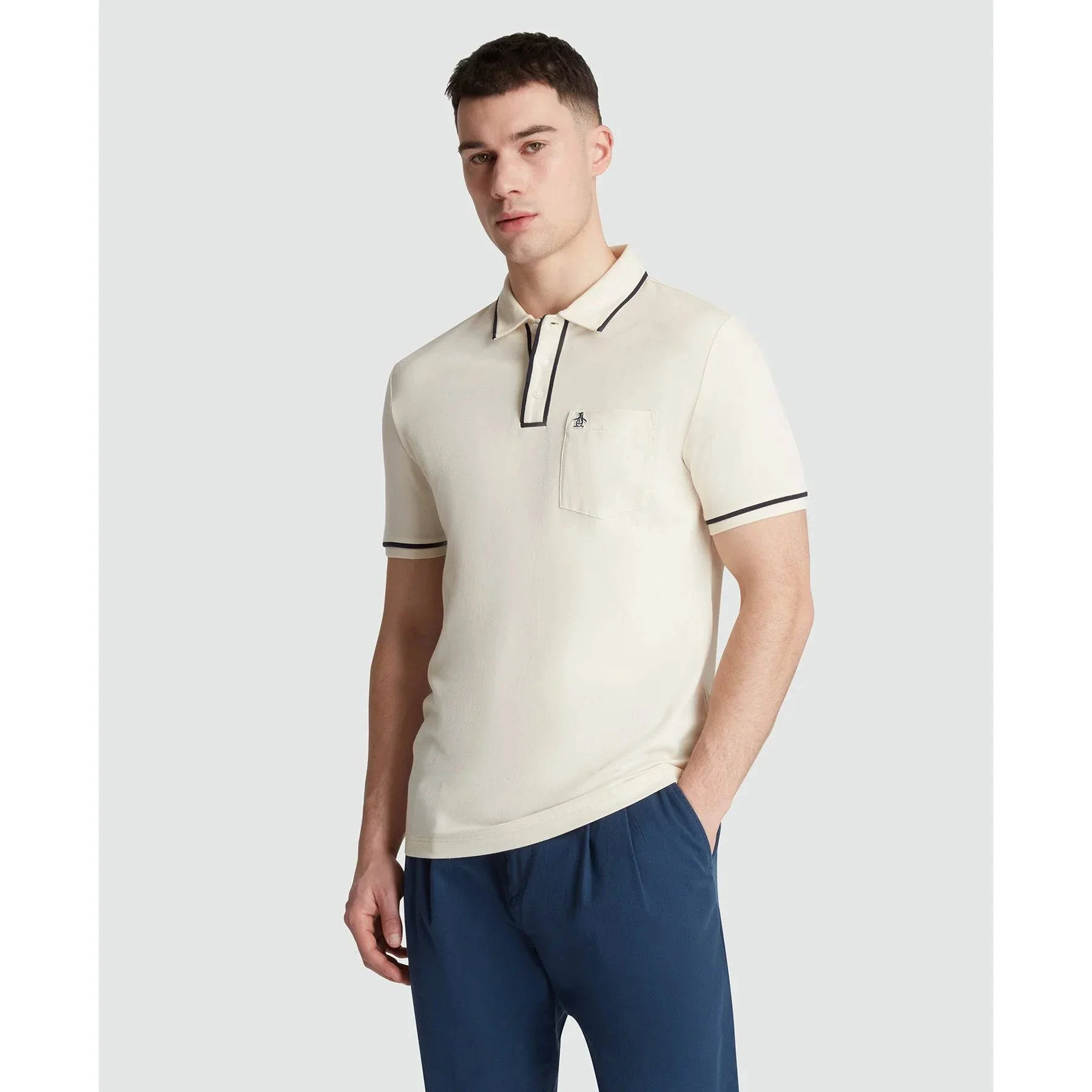 Original Penguin Earl Pique Short Sleeve Polo Shirt In Birch - Image 2