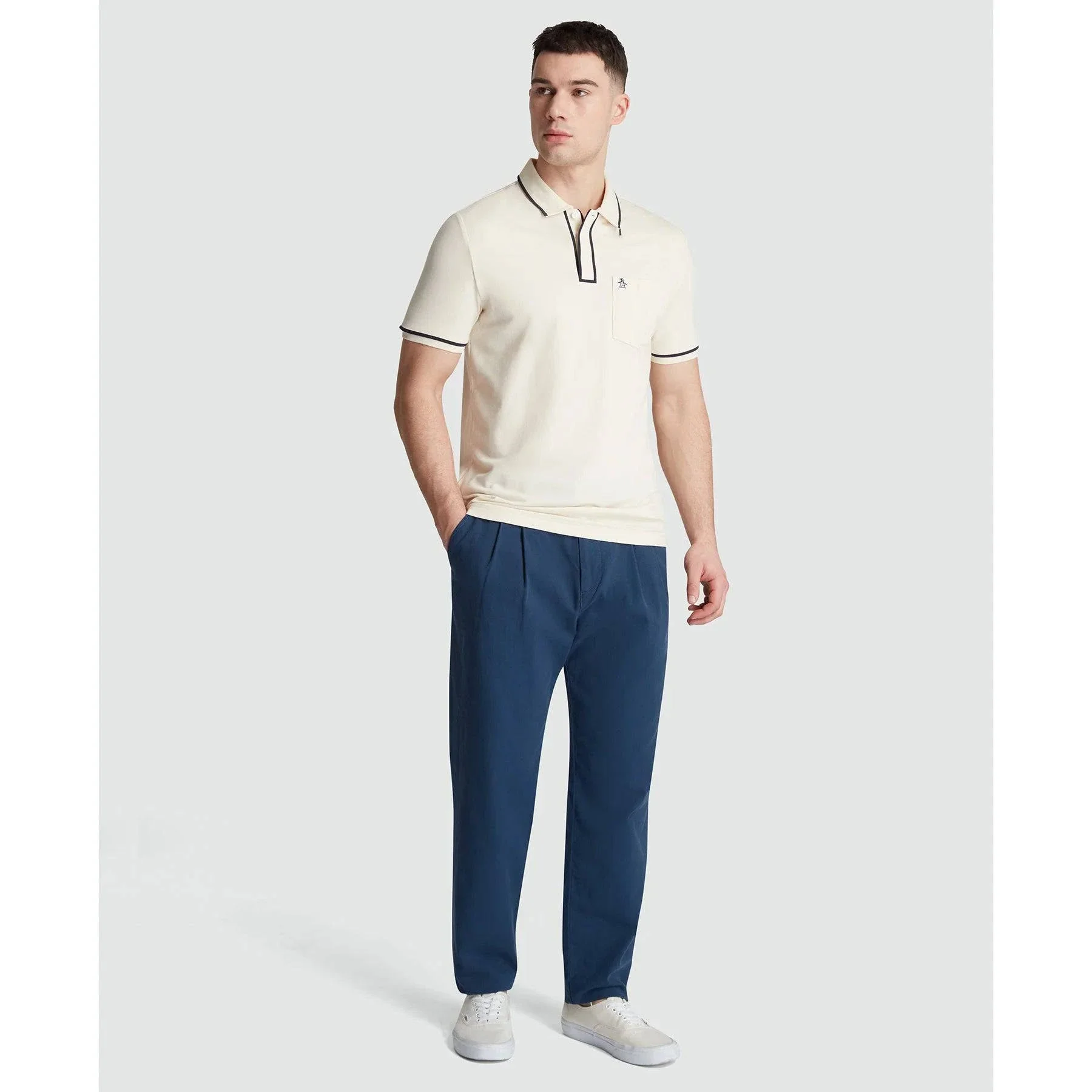 Original Penguin Earl Pique Short Sleeve Polo Shirt In Birch - Image 3