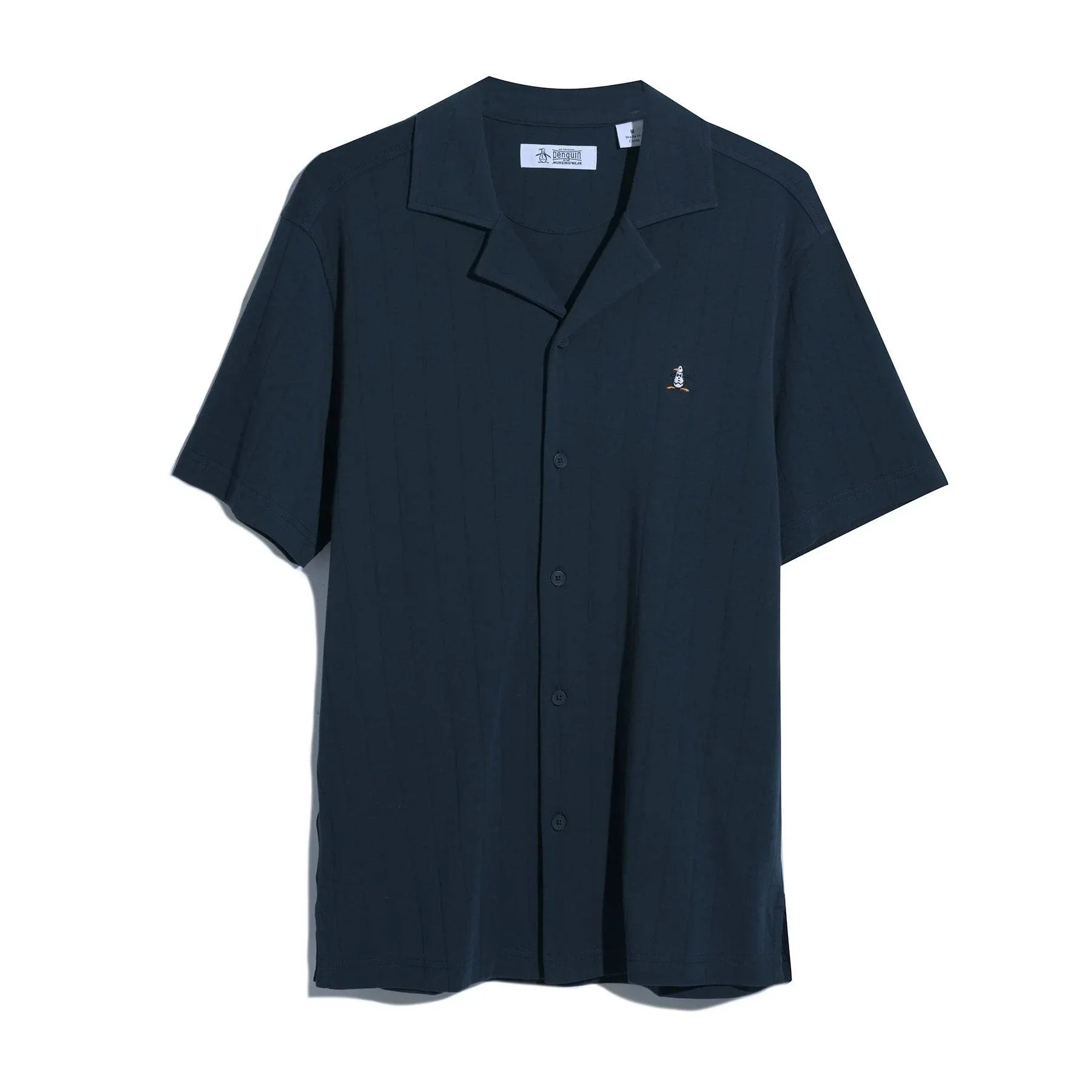 Original Penguin Short Sleeve Shirt With Camp Collar in Dark Sapphire - Image 4