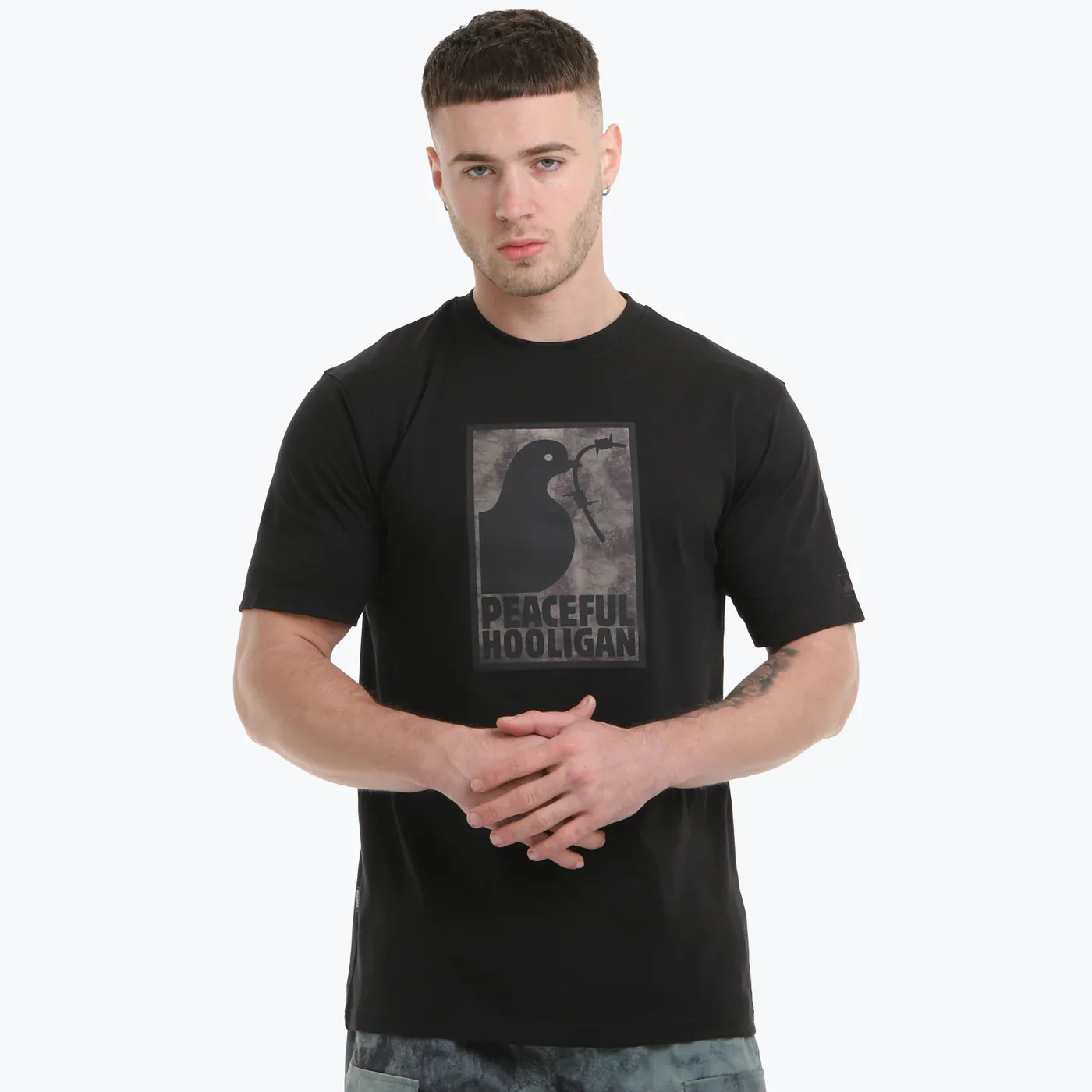 Peaceful Hooligan Framed Camo T-Shirt Black/Mediterranean - Image 2