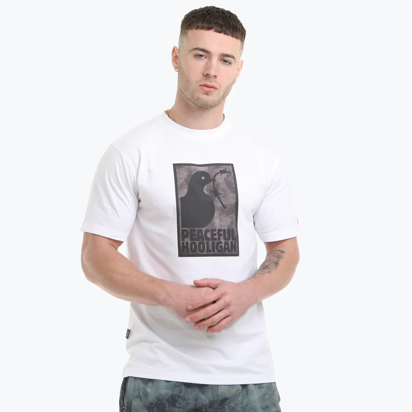 Peaceful Hooligan Framed Camo T-Shirt White/Mediterranean