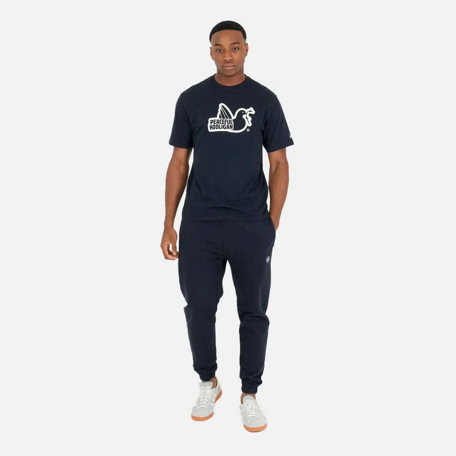 Peaceful Hooligan Outline T-Shirt Navy - Image 2