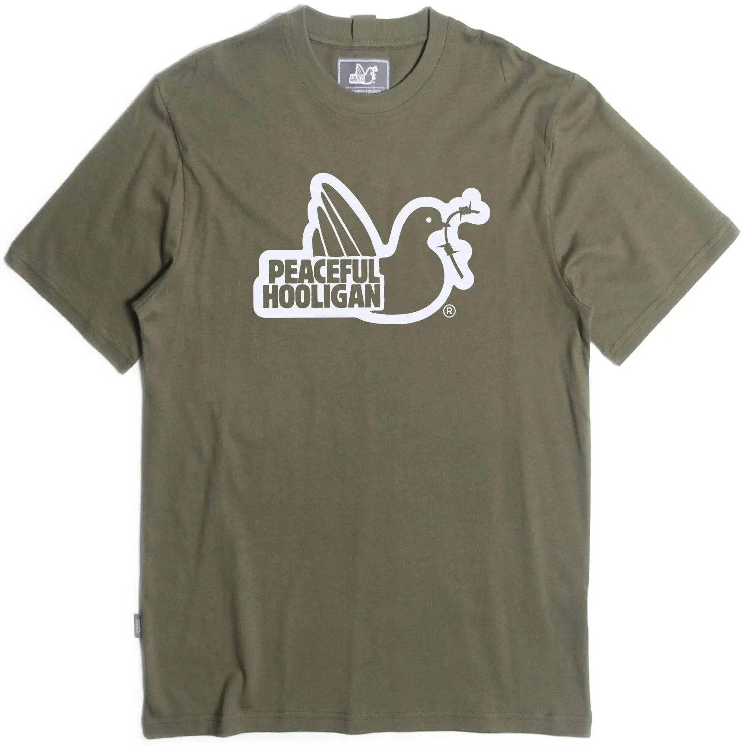 Peaceful Hooligan Outline T-Shirt Olive
