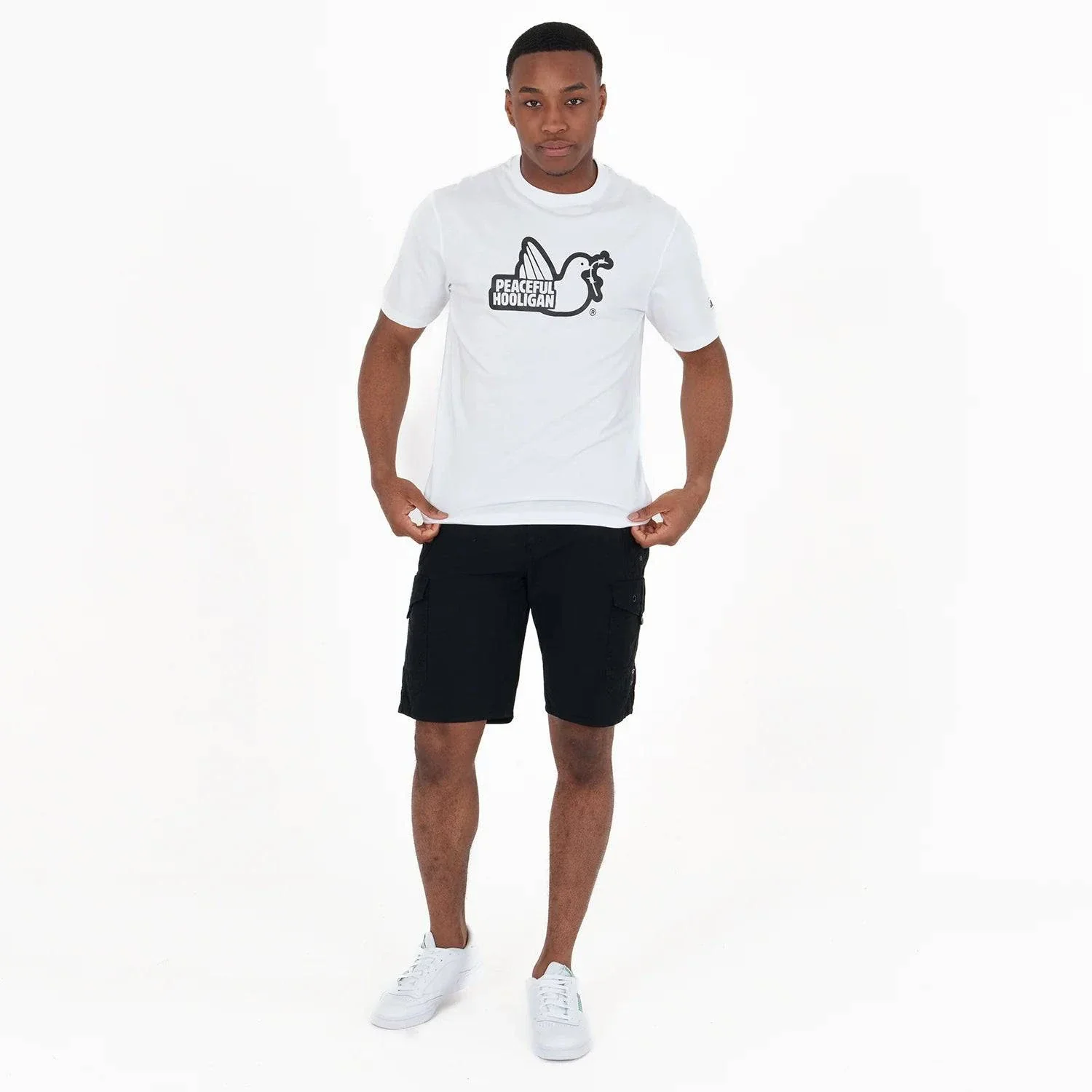 Peaceful Hooligan Outline T-Shirt White - Image 2