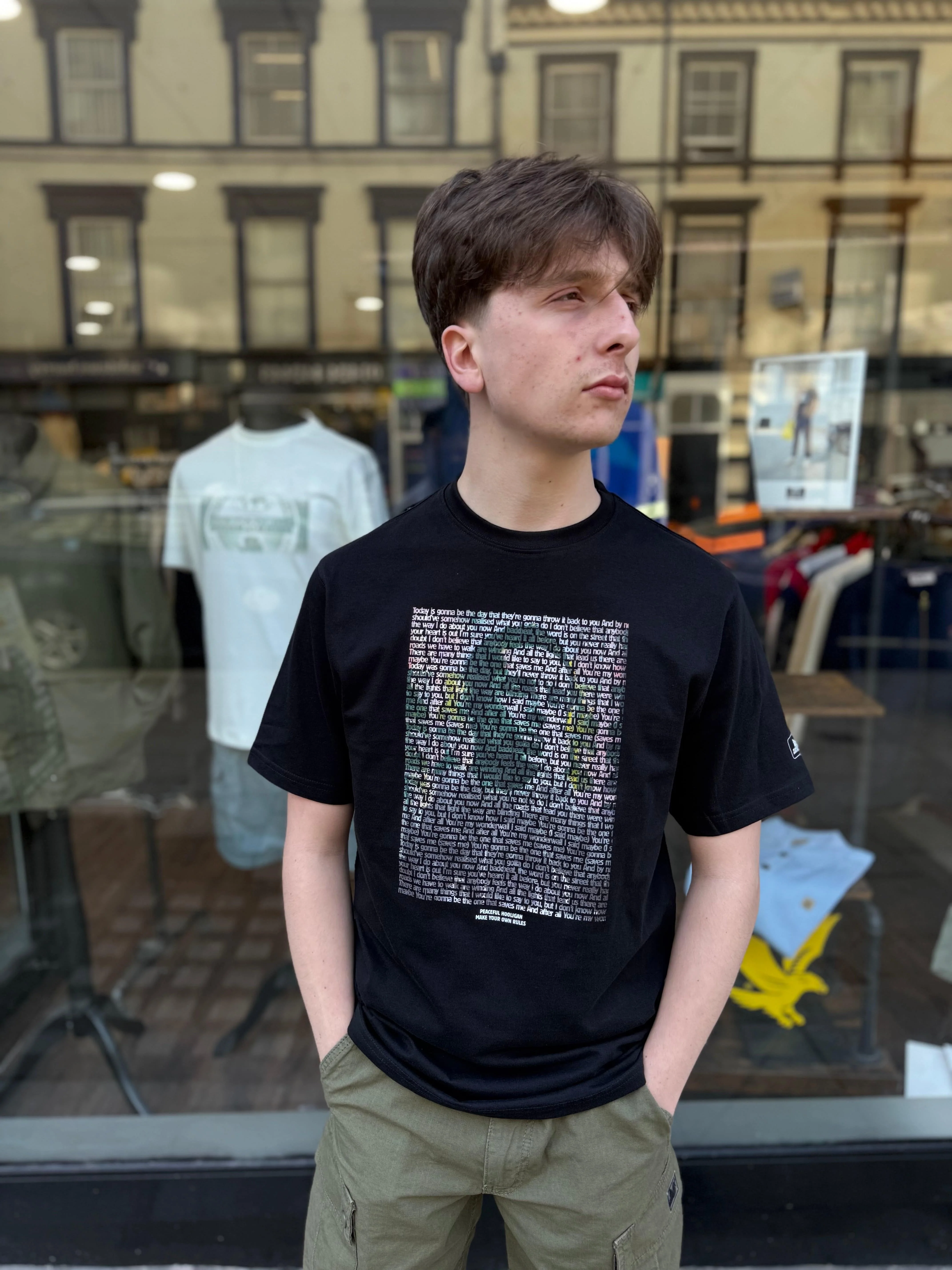 Peaceful Hooligan Wonderwall T-shirt Black - Image 2