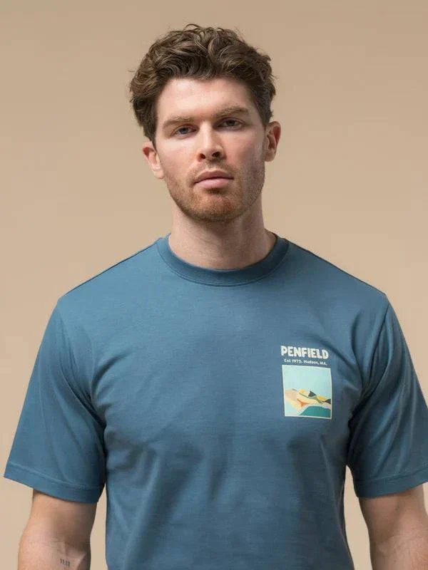 Penfield Block Landscape Graphic T-shirt Blue Fusion - Image 3