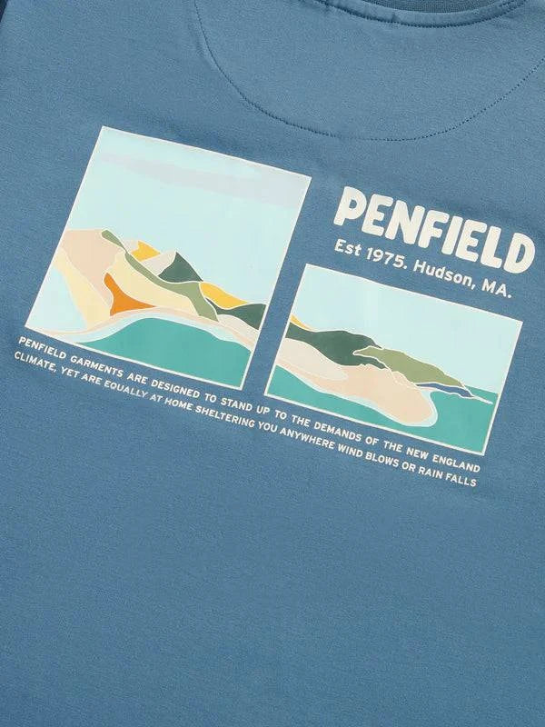 Penfield Block Landscape Graphic T-shirt Blue Fusion - Image 6