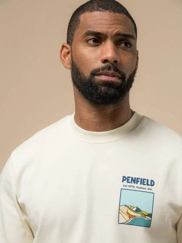 Penfield Block Landscape Graphic T-shirt Vanilla Ice - Image 4