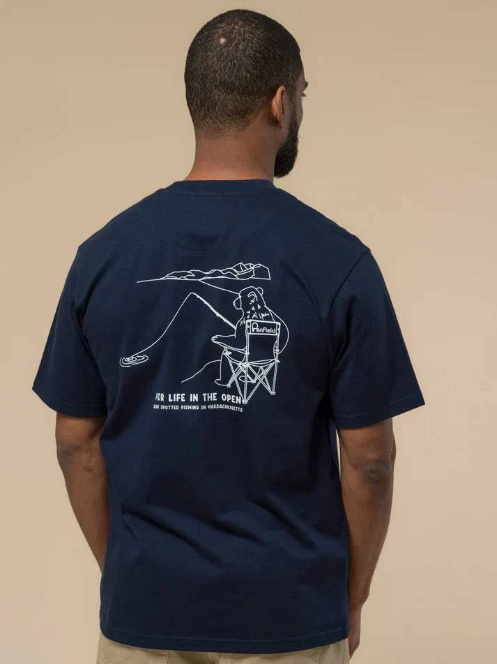 Penfield Fishing Bear T-Shirt Navy - Image 6