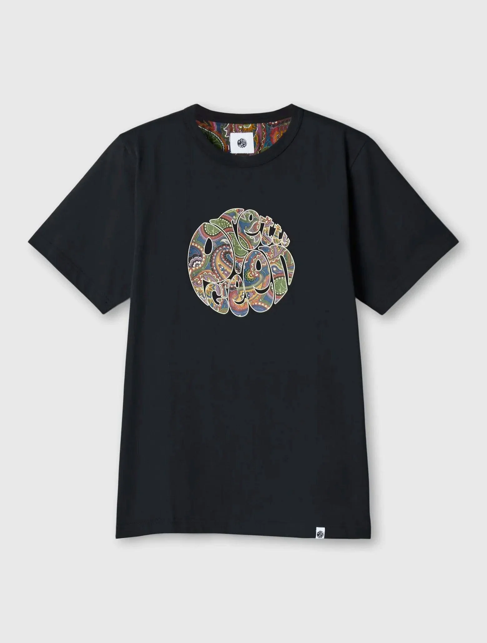 Pretty Green 15th Anniversary Paisley Logo T-Shirt In Black - Image 2