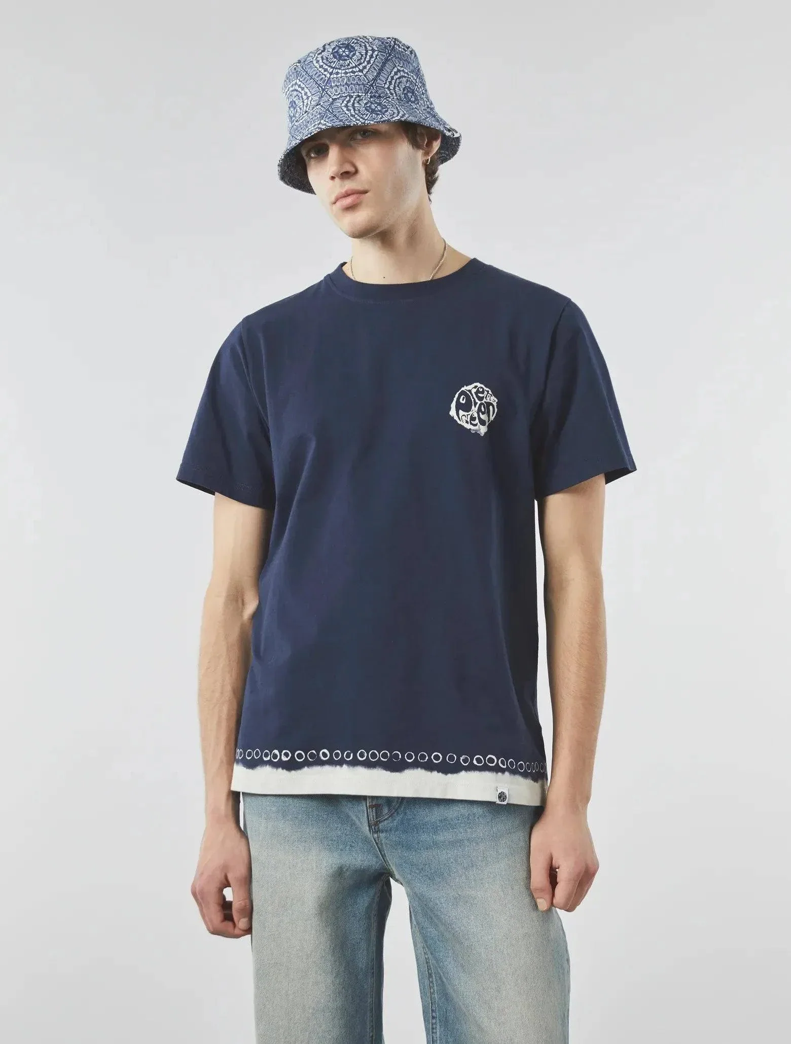 Pretty Green Anaheim Tye Dye Logo T-Shirt In Navy - Image 2