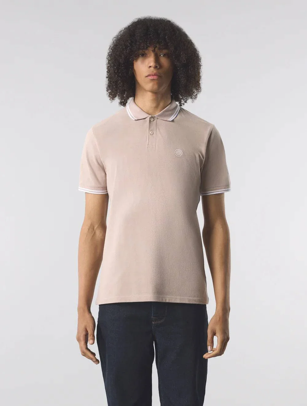 Pretty Green Barton Polo Shirt Dusky Pink - Image 2