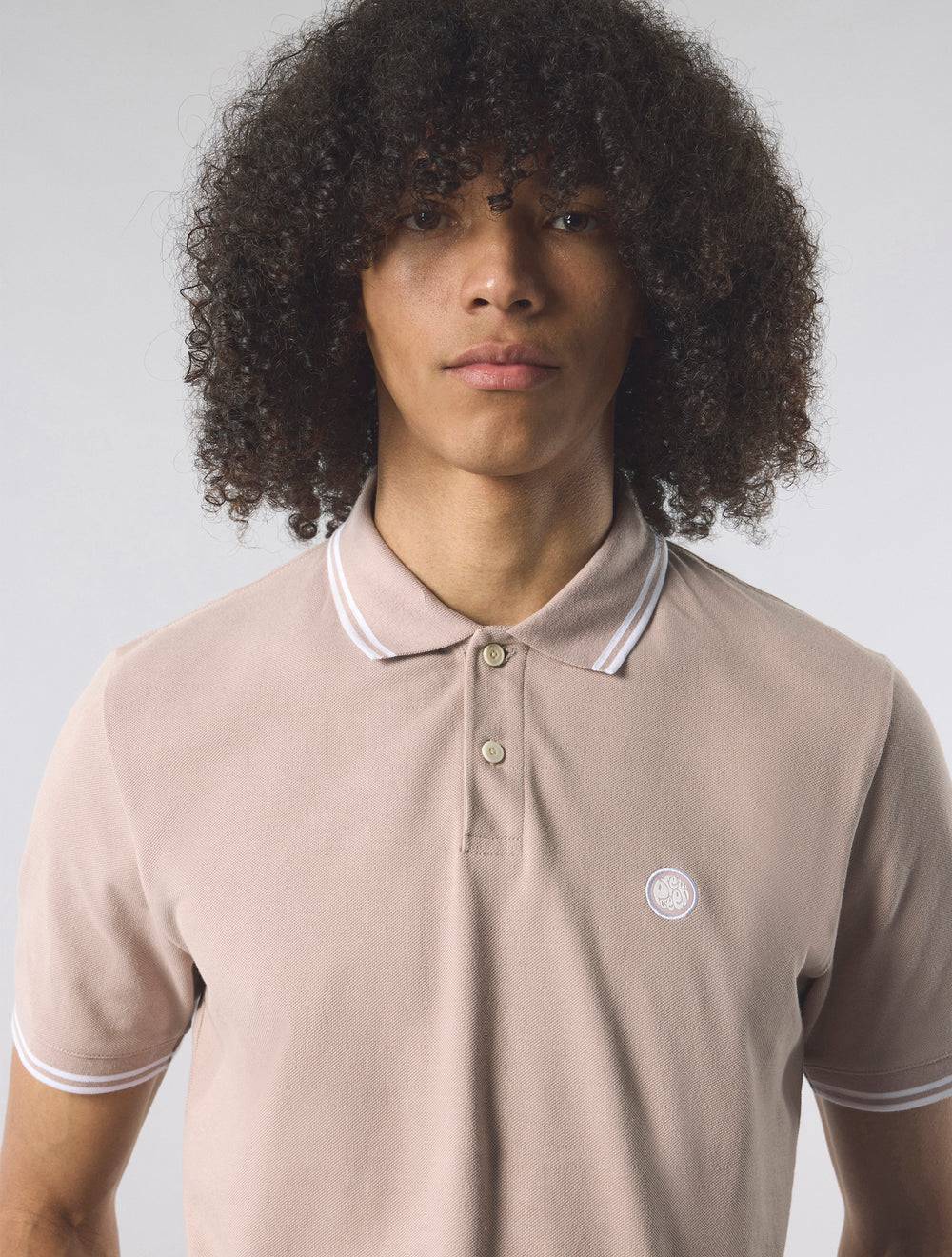 Pretty Green Barton Polo Shirt Dusky Pink - Image 3