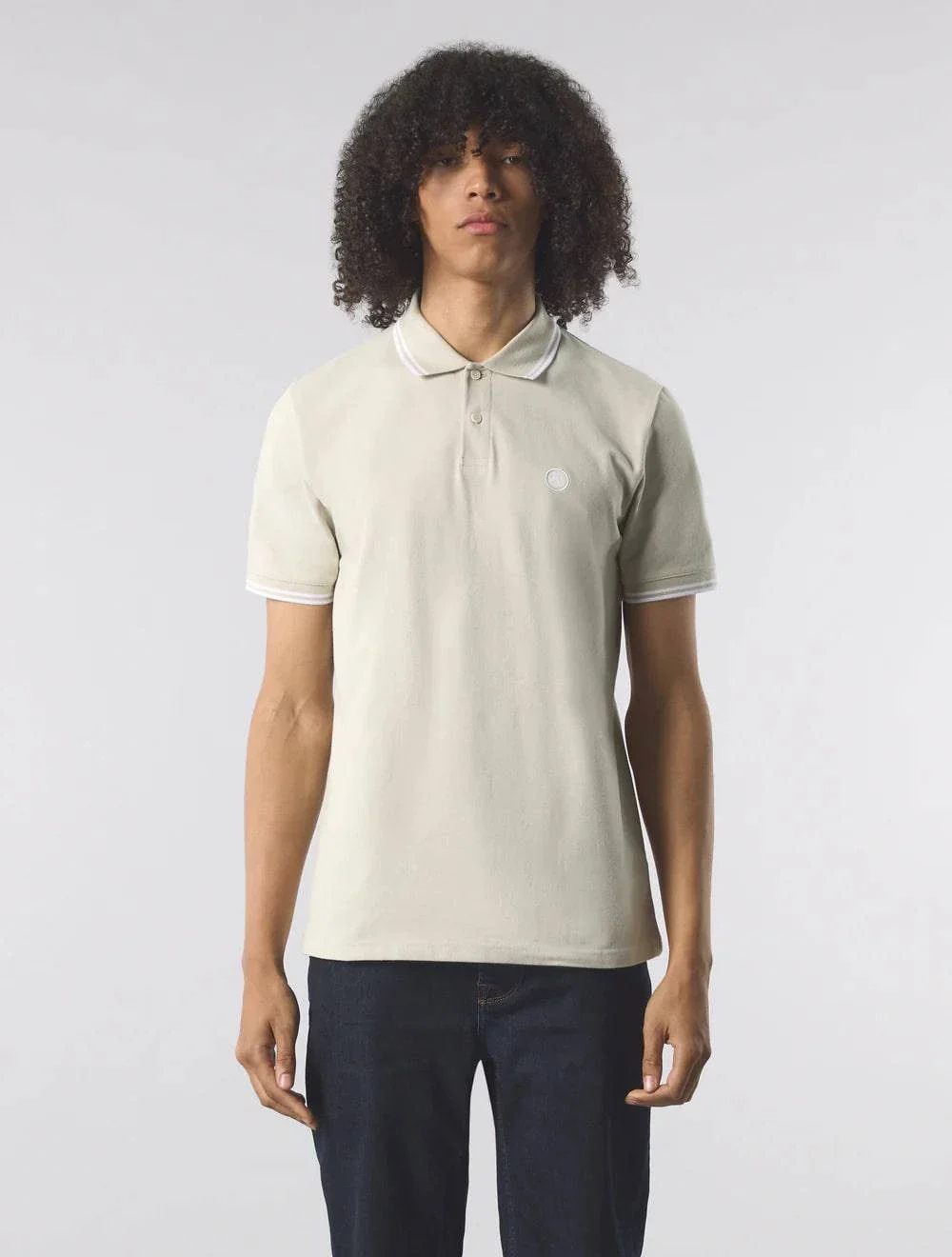 Pretty Green Barton Polo Shirt Stone - Image 2
