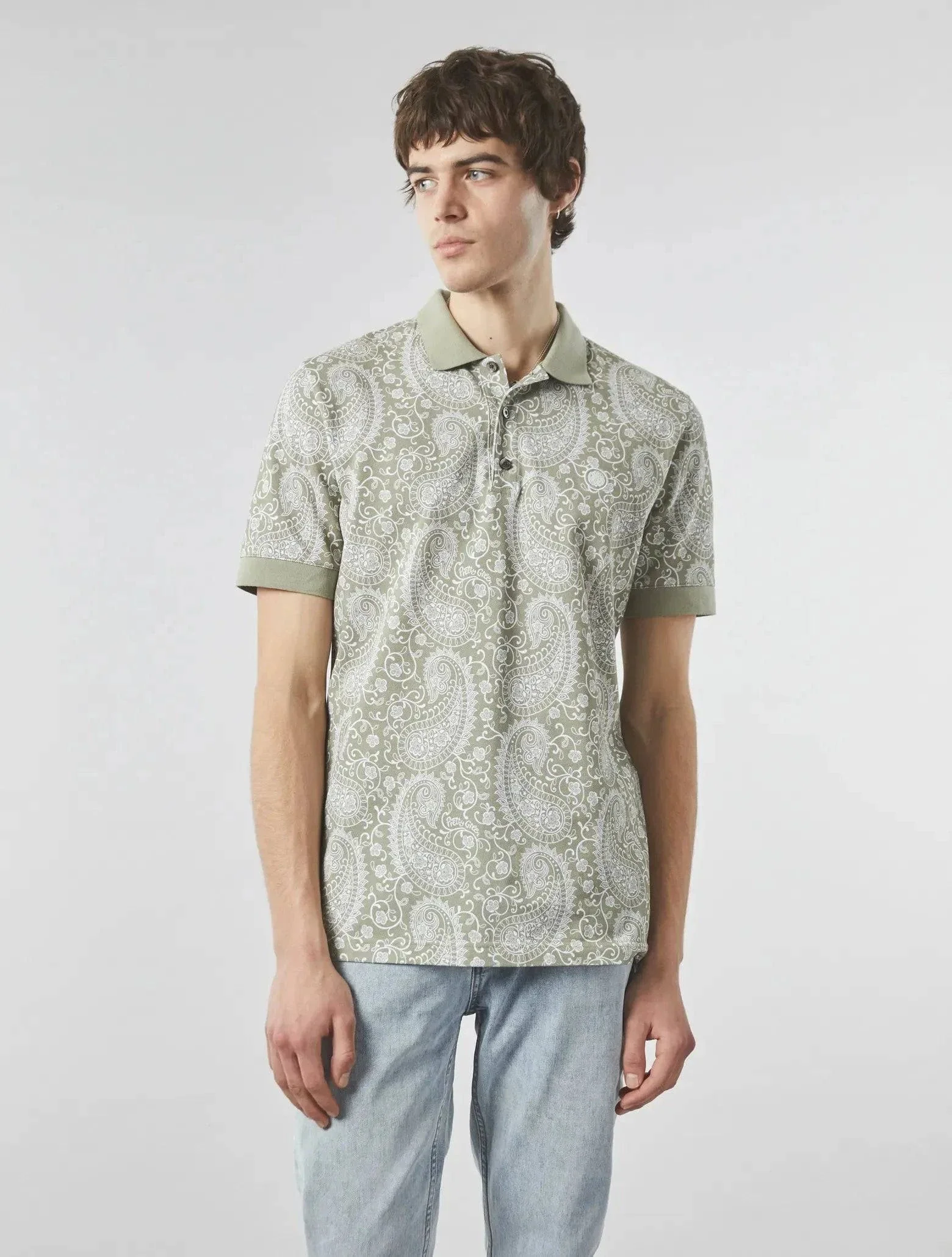 Pretty Green Bay Paisley Polo In Green