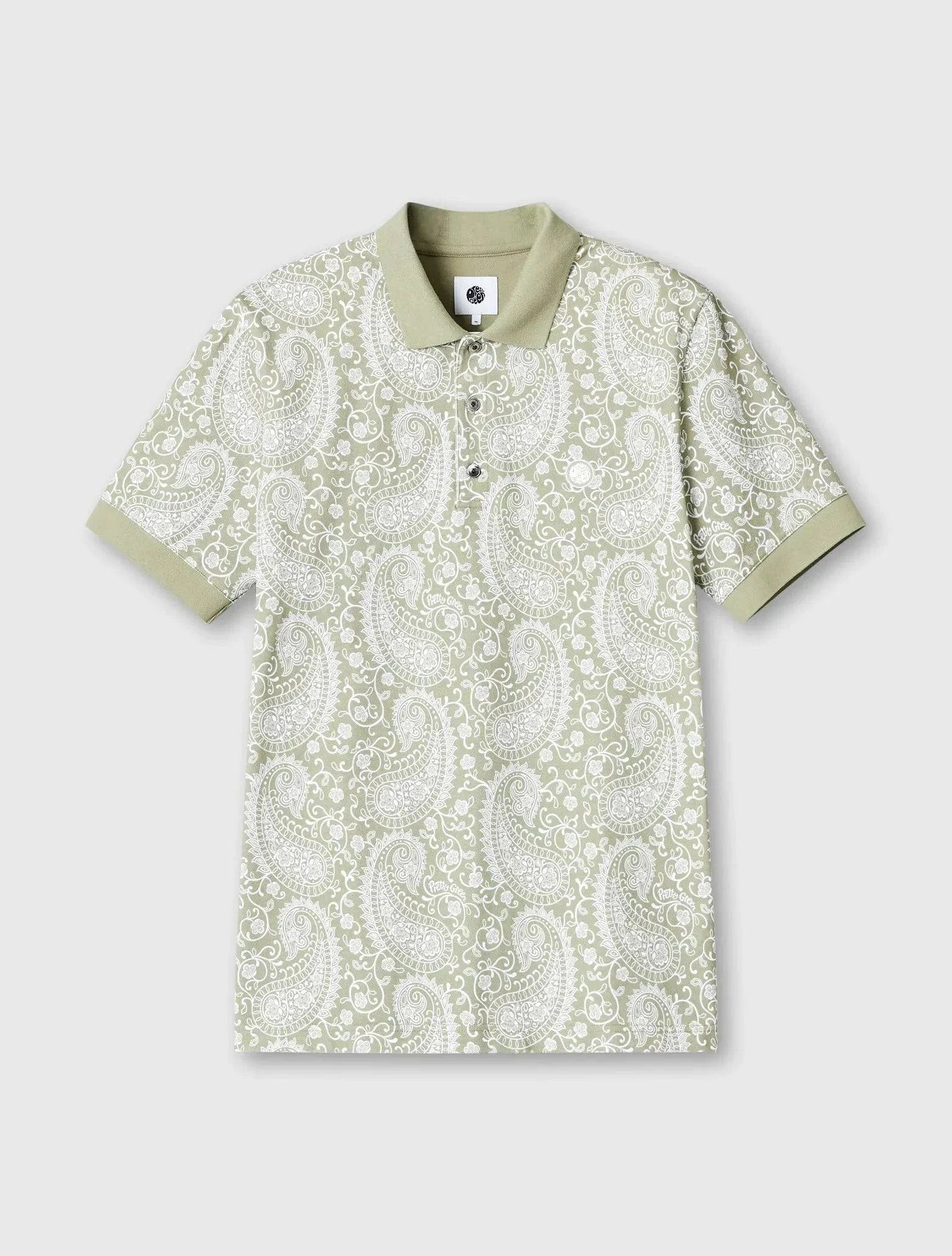 Pretty Green Bay Paisley Polo In Green - Image 3