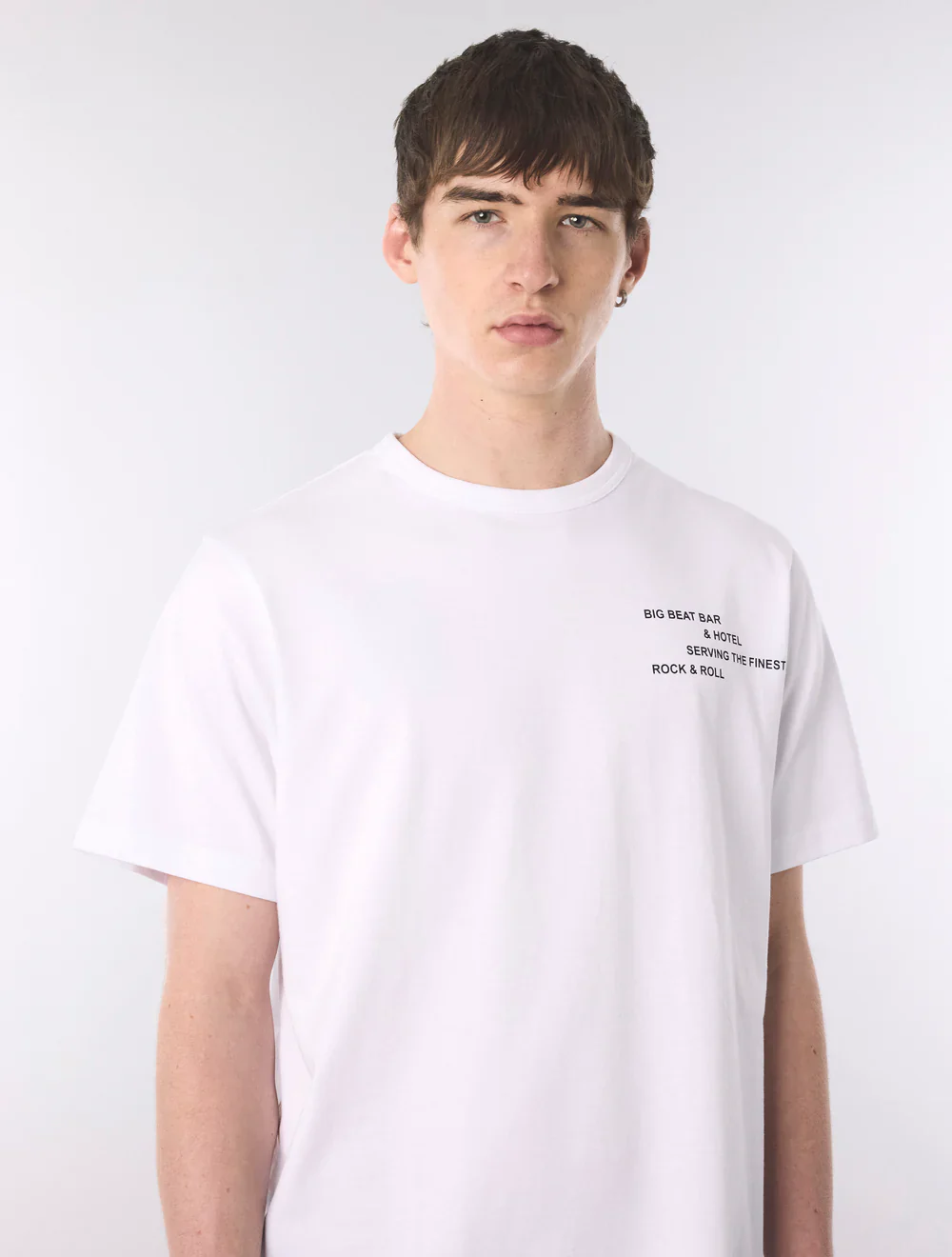Pretty Green Big Beat Hotel T-Shirt White - Image 3
