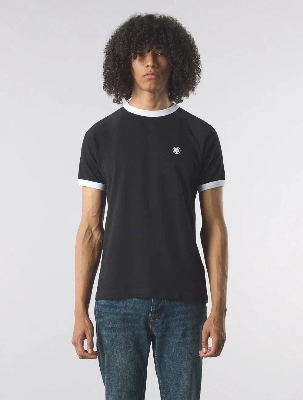 Pretty Green Boston Ringer T-Shirt Black - Image 3