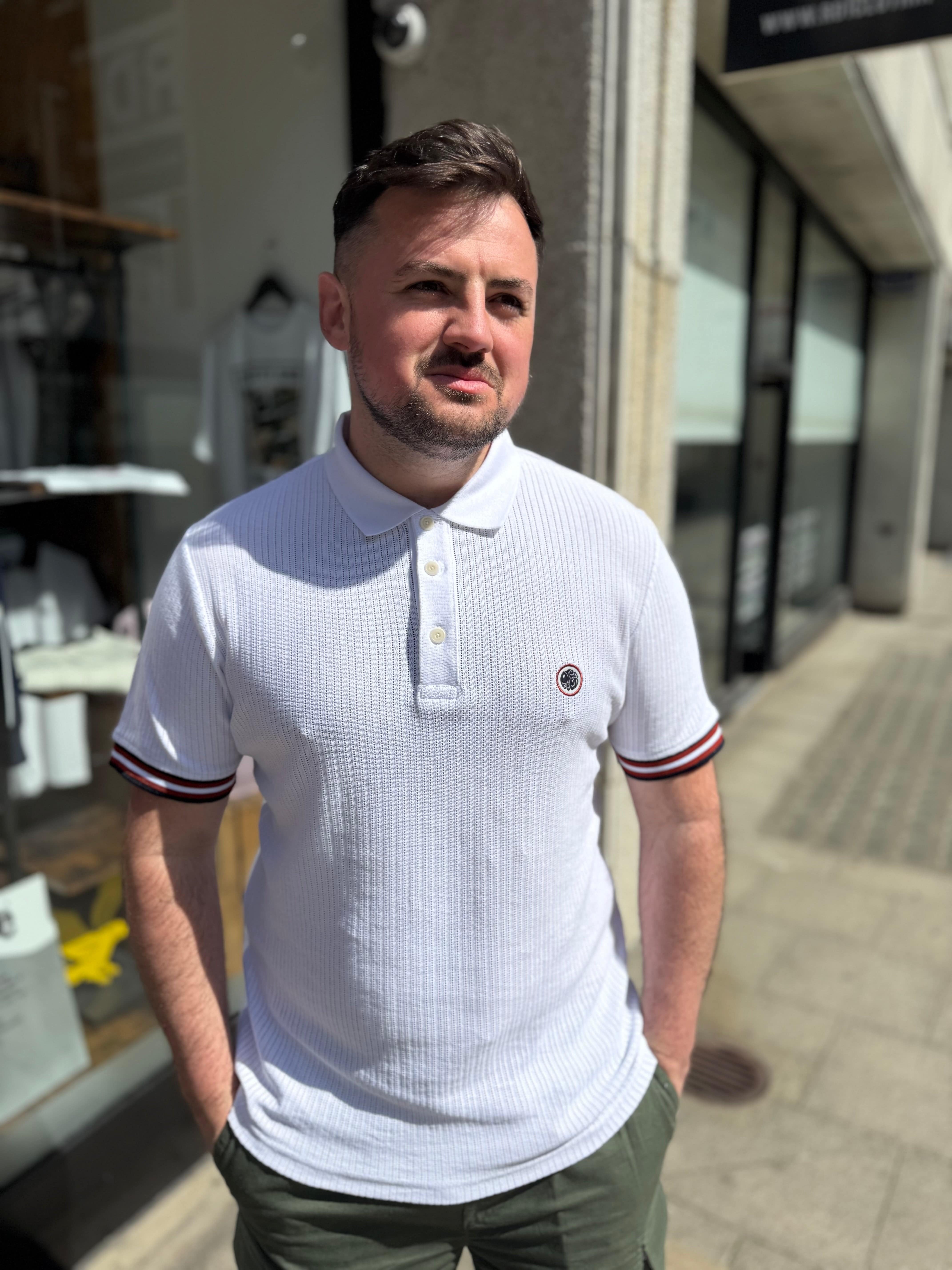 Pretty Green Cressa Tipped Polo White