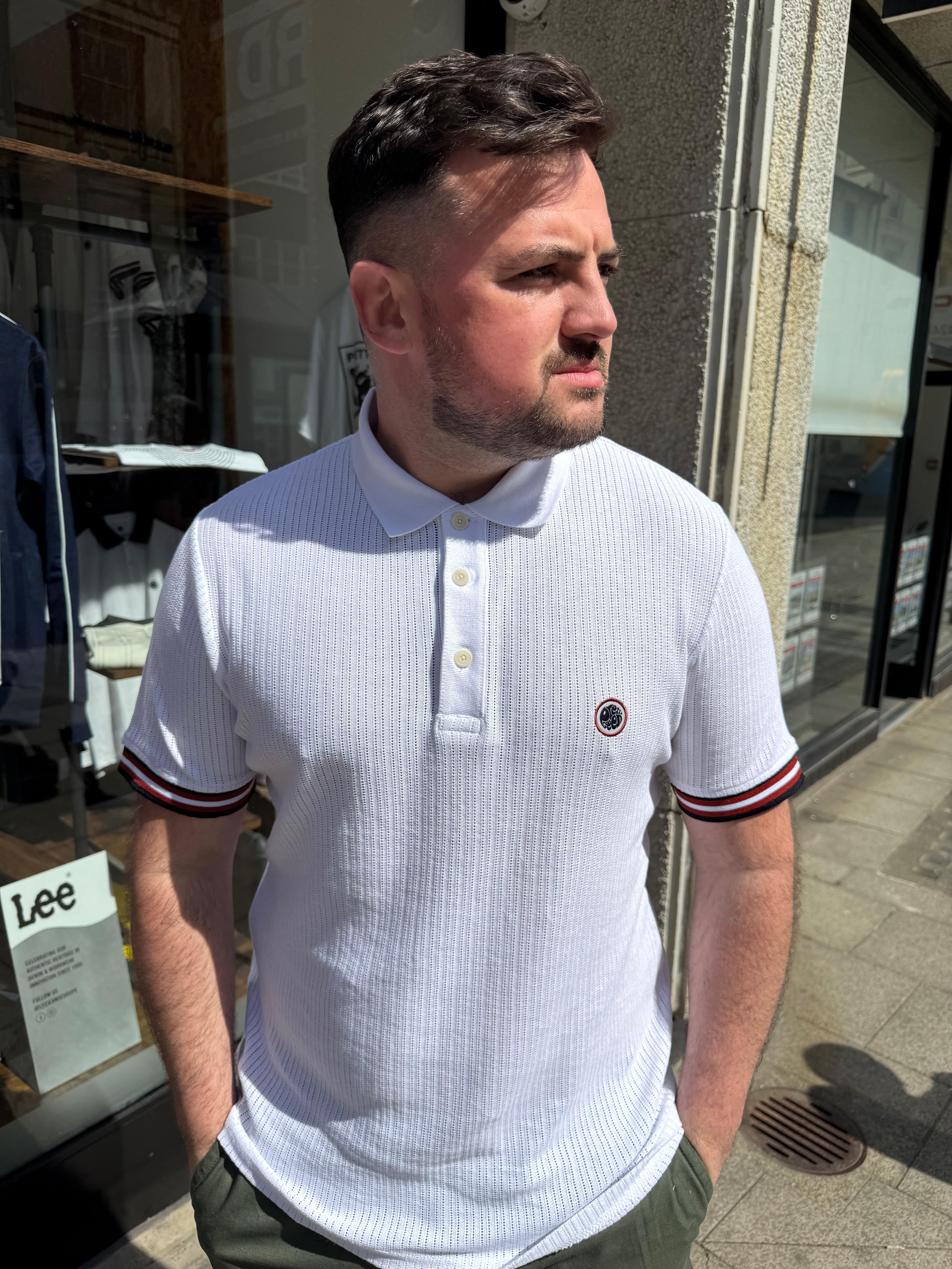 Pretty Green Cressa Tipped Polo White - Image 2