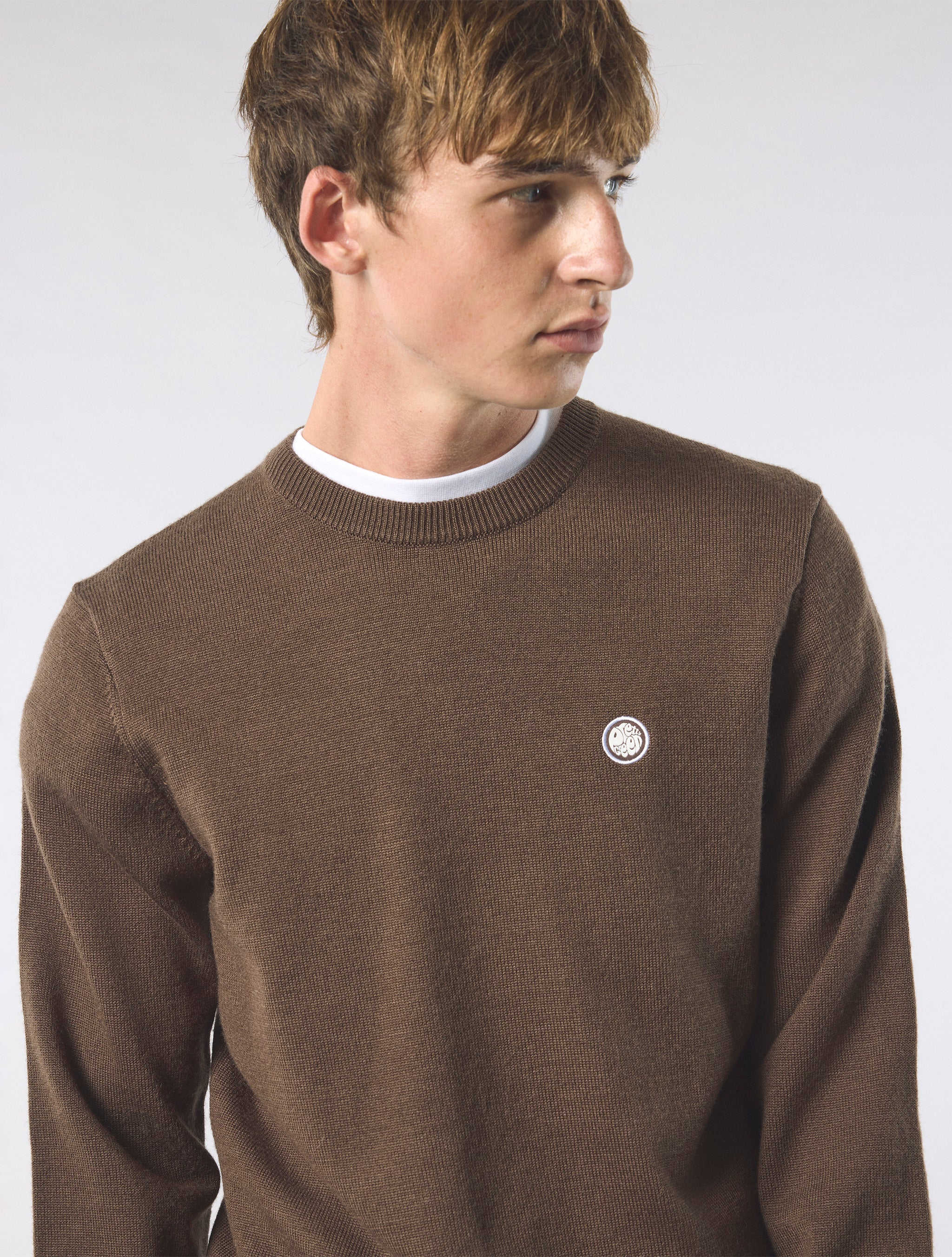 Pretty Green Crewneck Merino Knit Jumper Brown - Image 4