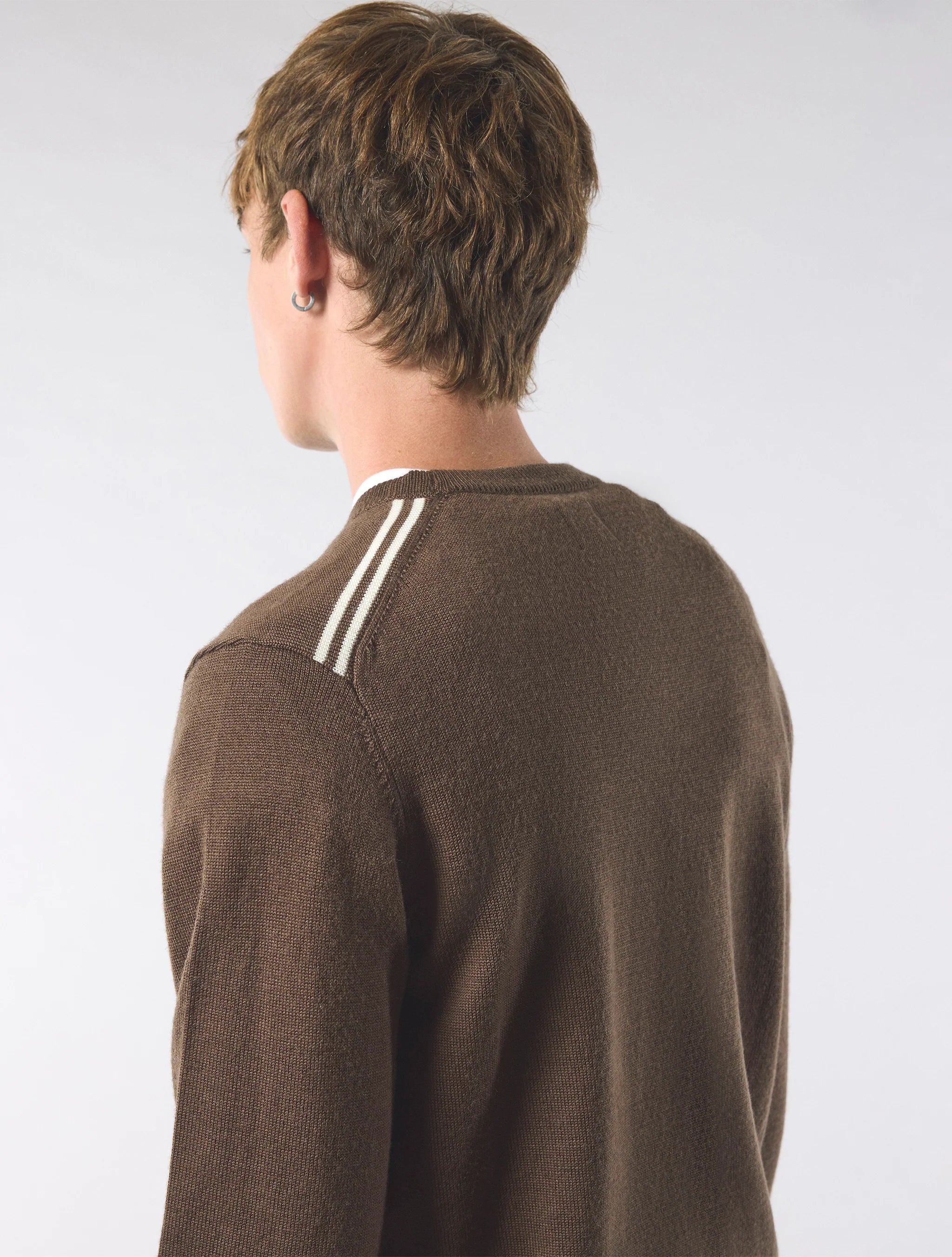 Pretty Green Crewneck Merino Knit Jumper Brown - Image 5