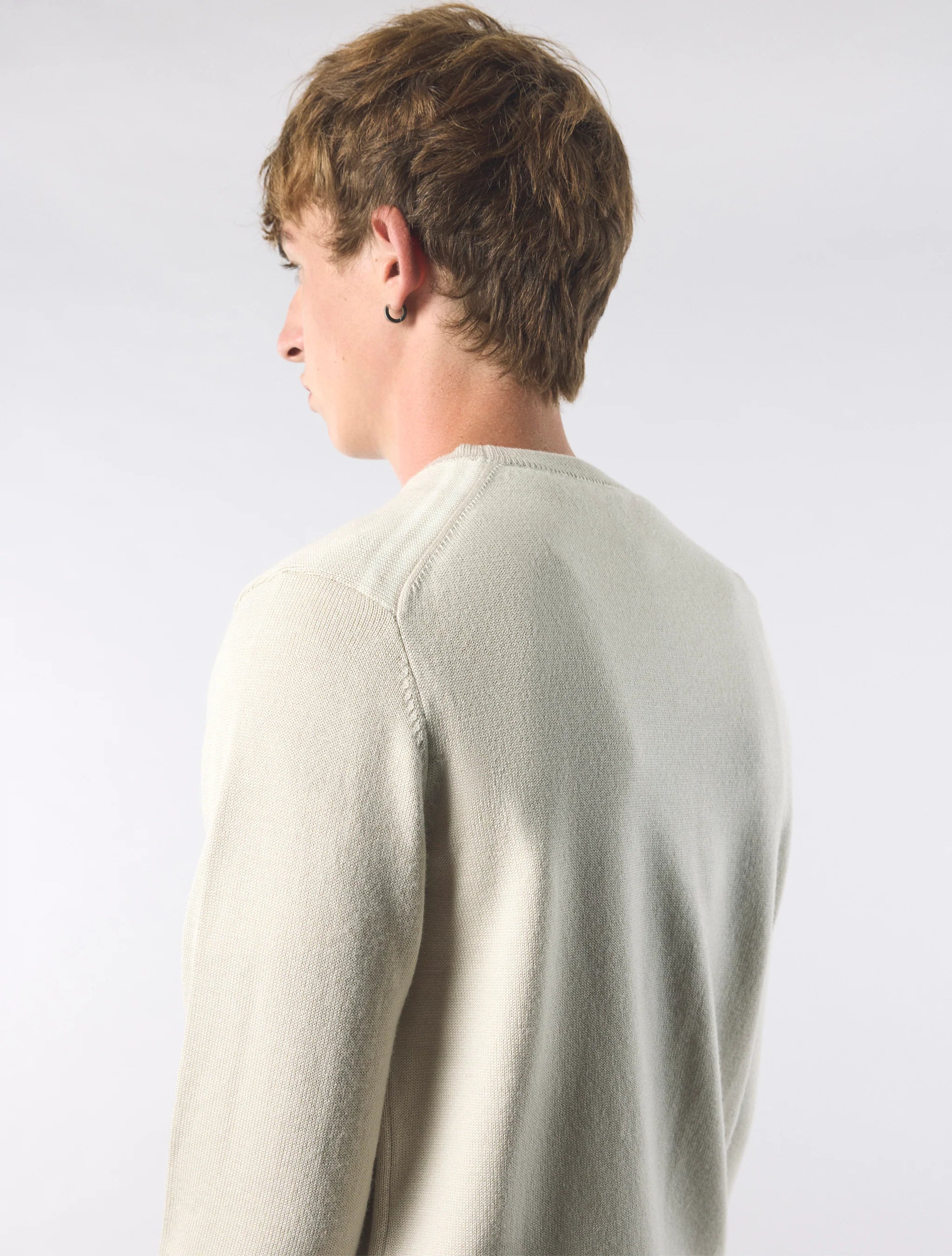 Pretty Green Crewneck Merino Knit Jumper Stone - Image 3