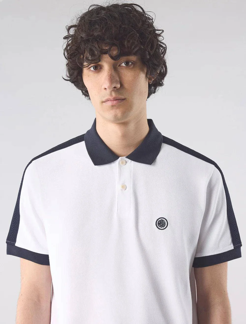 Pretty Green Denton Polo White/Black - Image 2