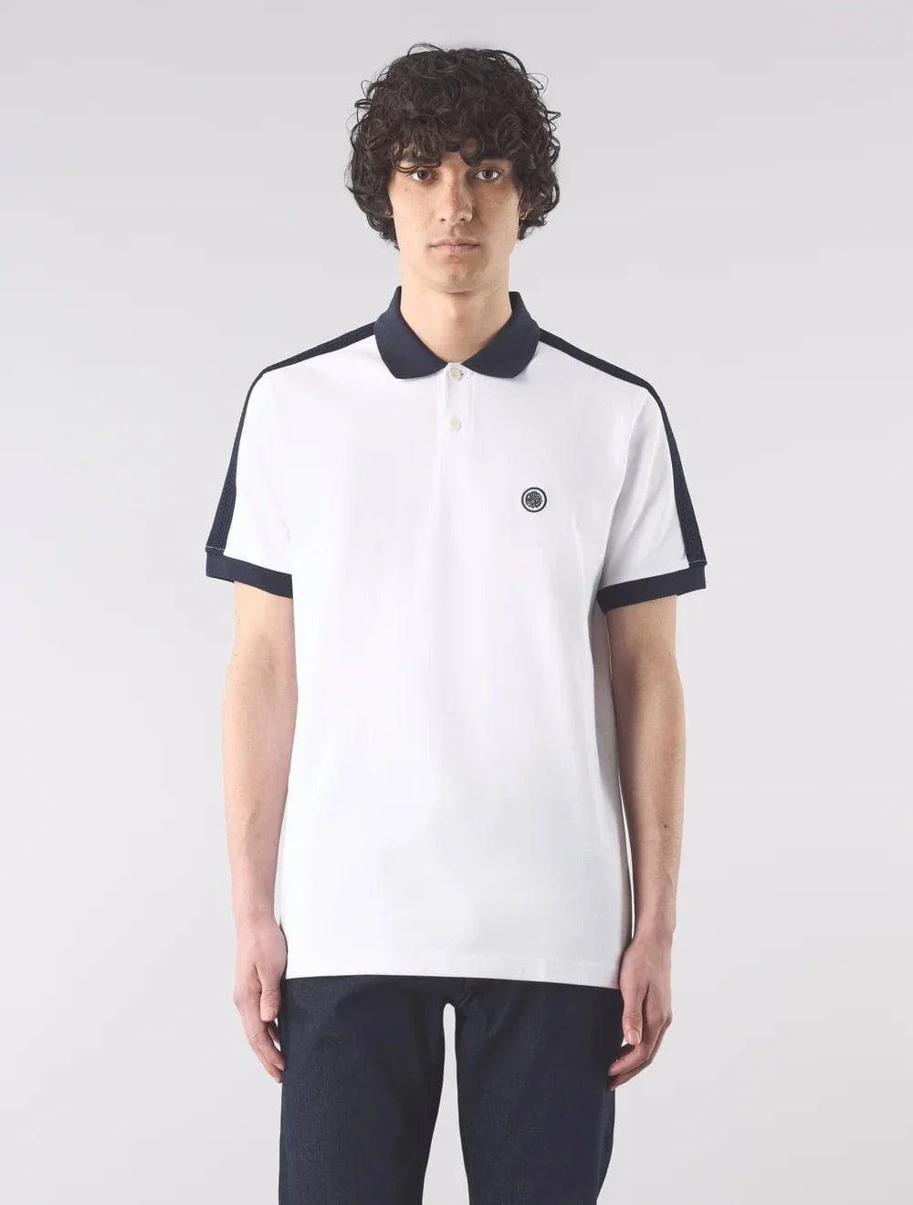 Pretty Green Denton Polo White/Black - Image 3