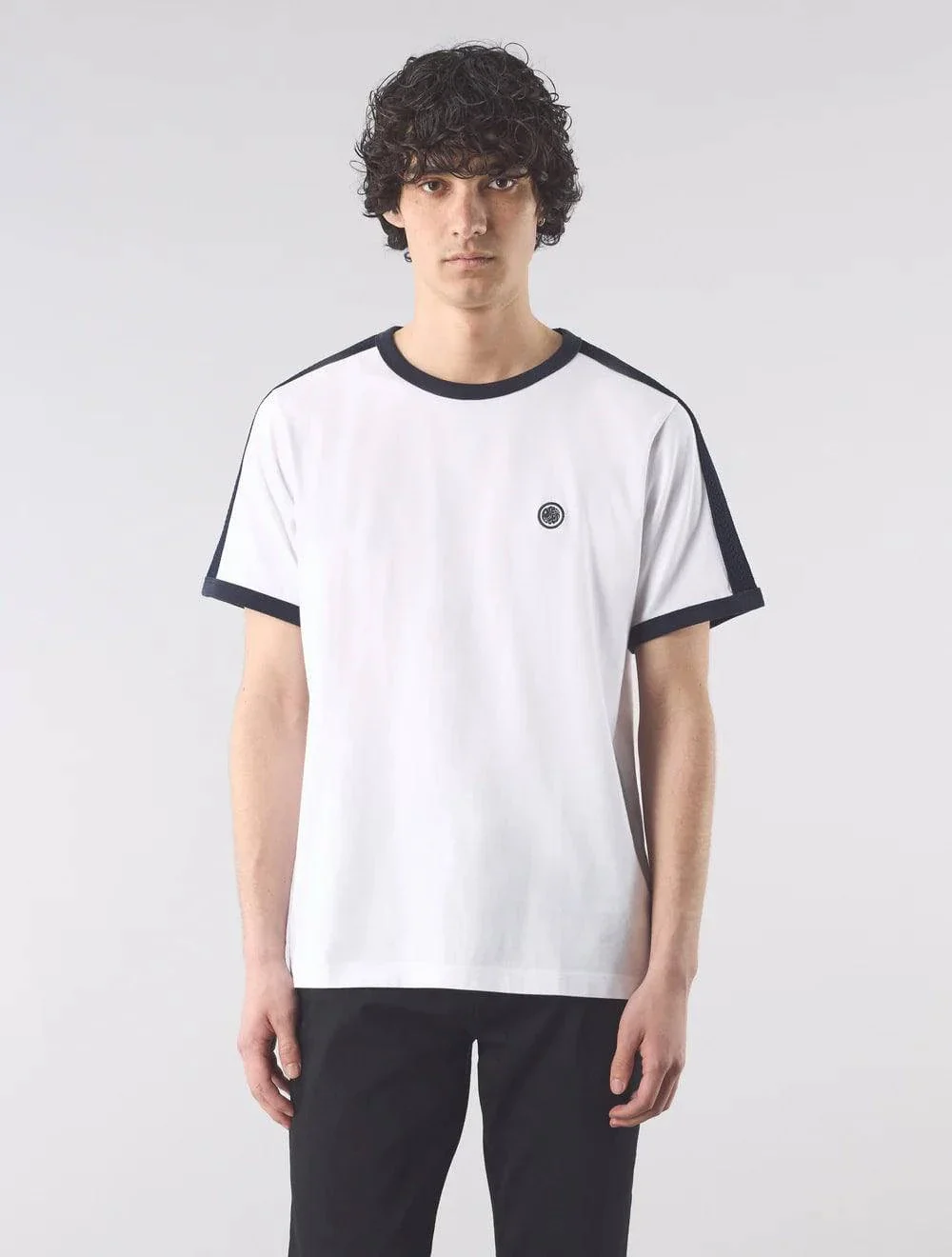 Pretty Green Denton T-Shirt White/Black - Image 2
