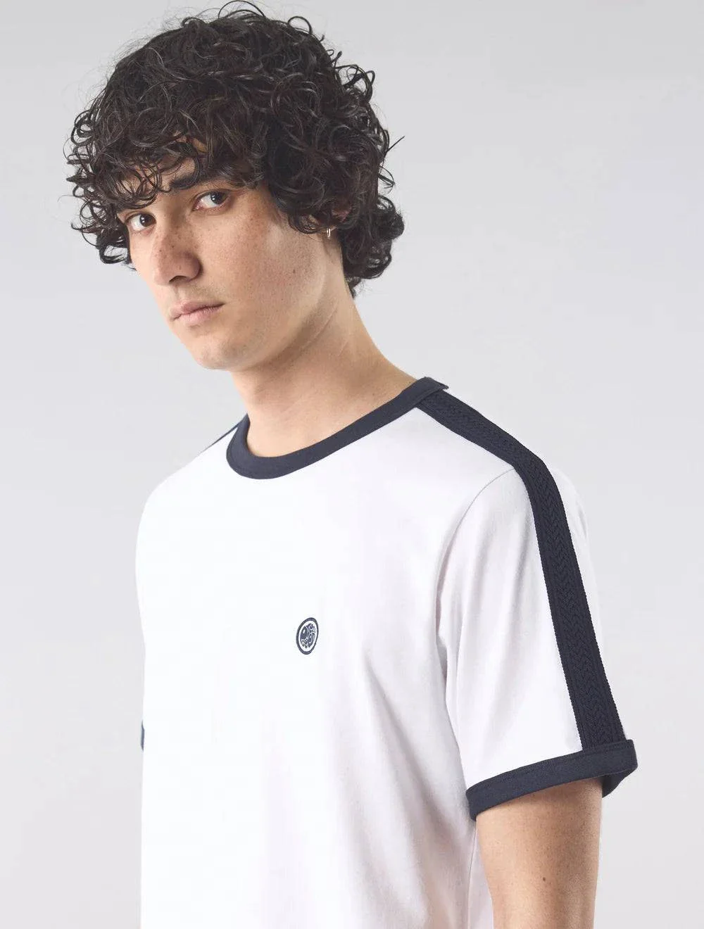 Pretty Green Denton T-Shirt White/Black - Image 3