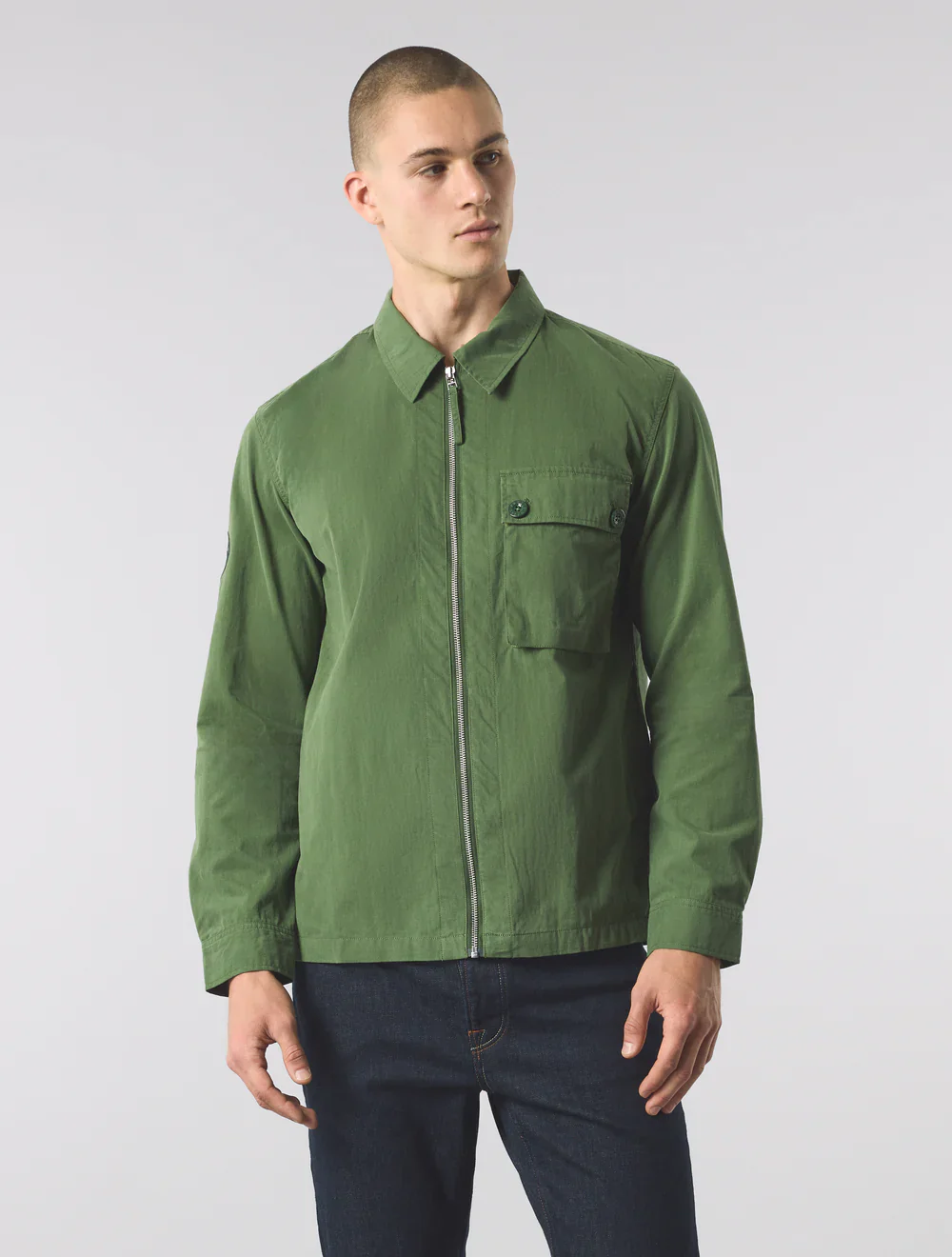 Pretty Green Feltham Overshirt Khaki - Image 2