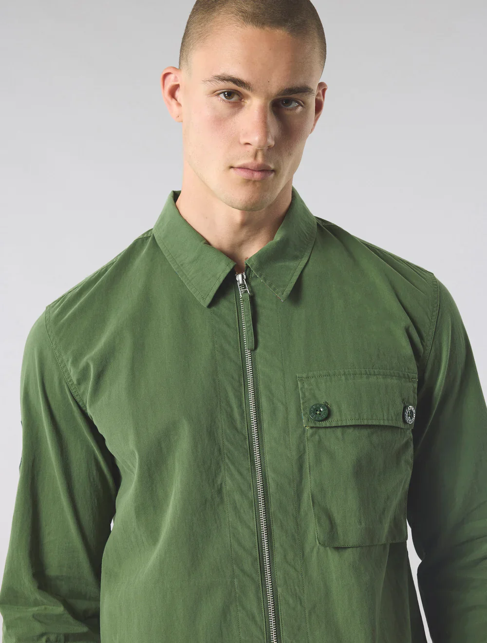 Pretty Green Feltham Overshirt Khaki - Image 3