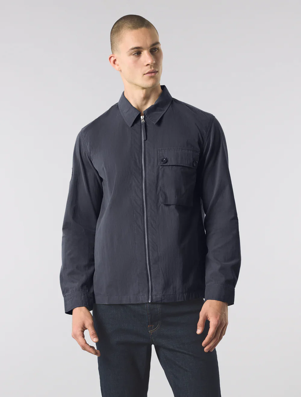 Pretty Green Feltham Overshirt Navy - Image 3