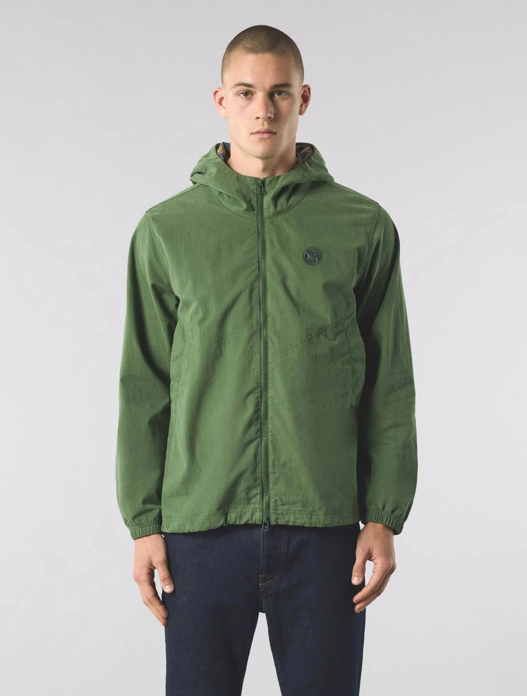 Pretty Green Feltham Paisley Hooded Jacket Khaki - Image 2