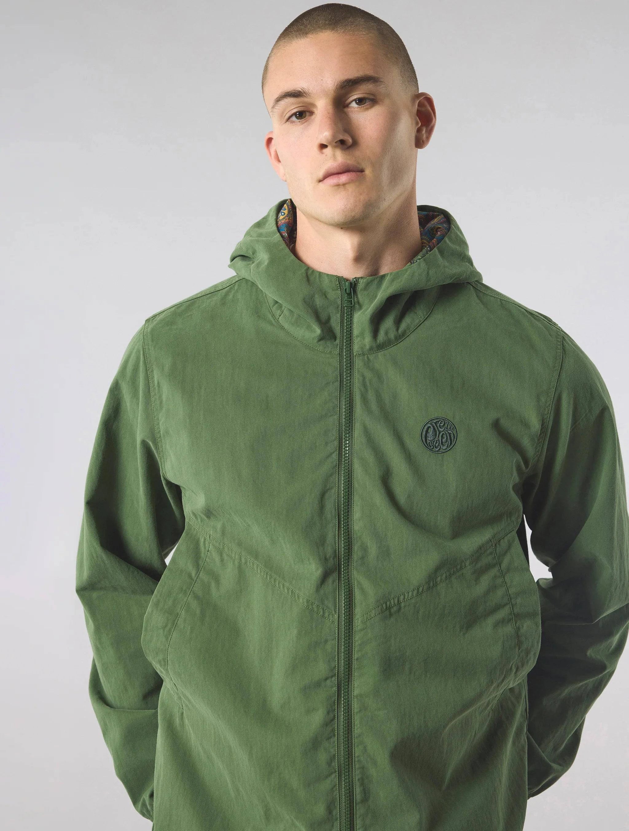 Pretty Green Feltham Paisley Hooded Jacket Khaki - Image 3