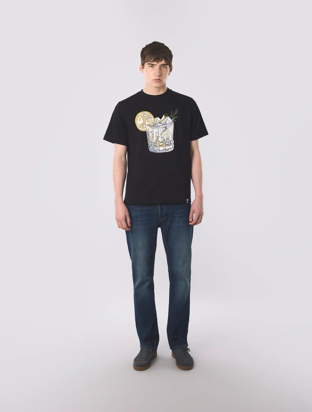 Pretty Green Gin And Tonic T-Shirt Black - Image 2
