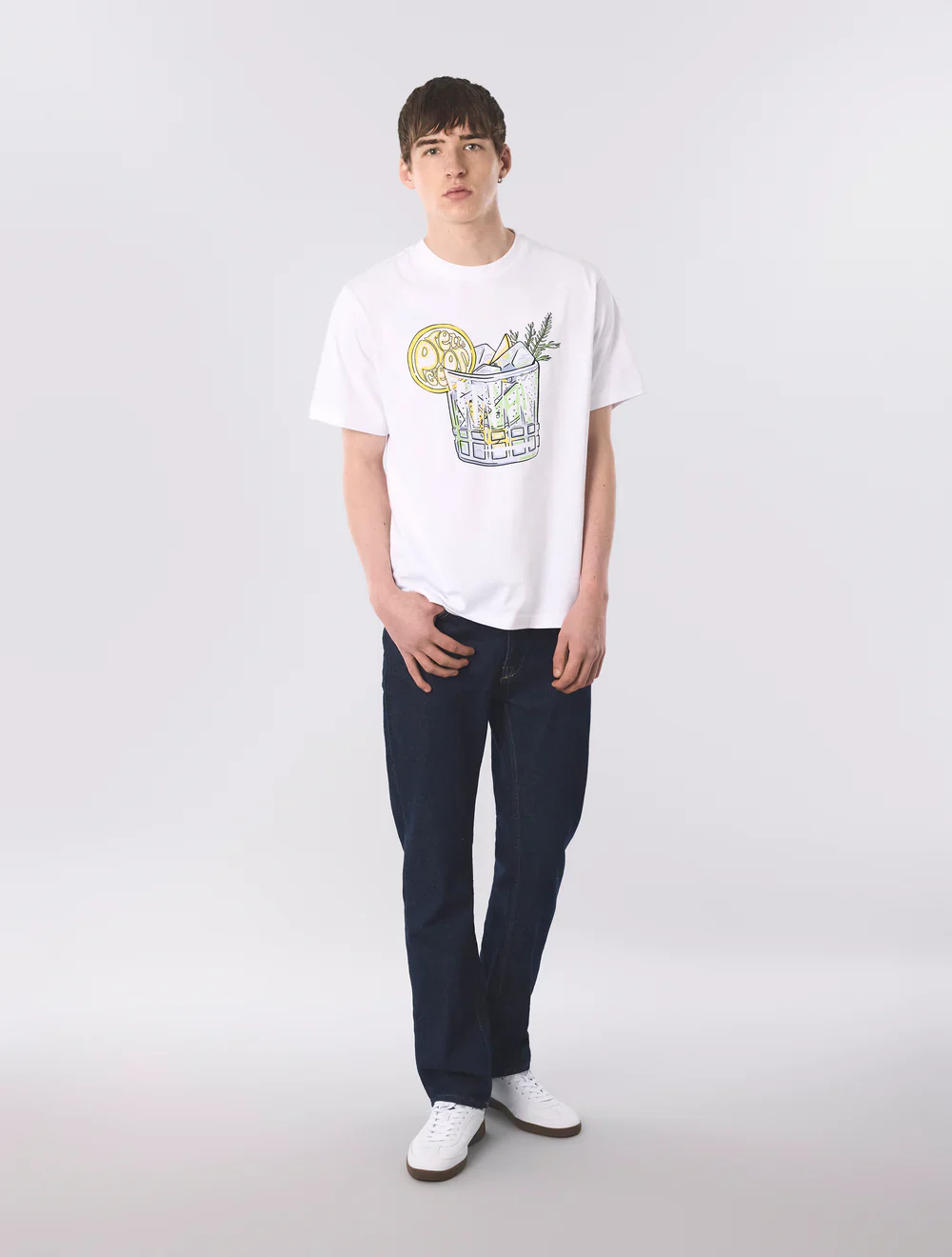 Pretty Green Gin And Tonic T-Shirt White - Image 2