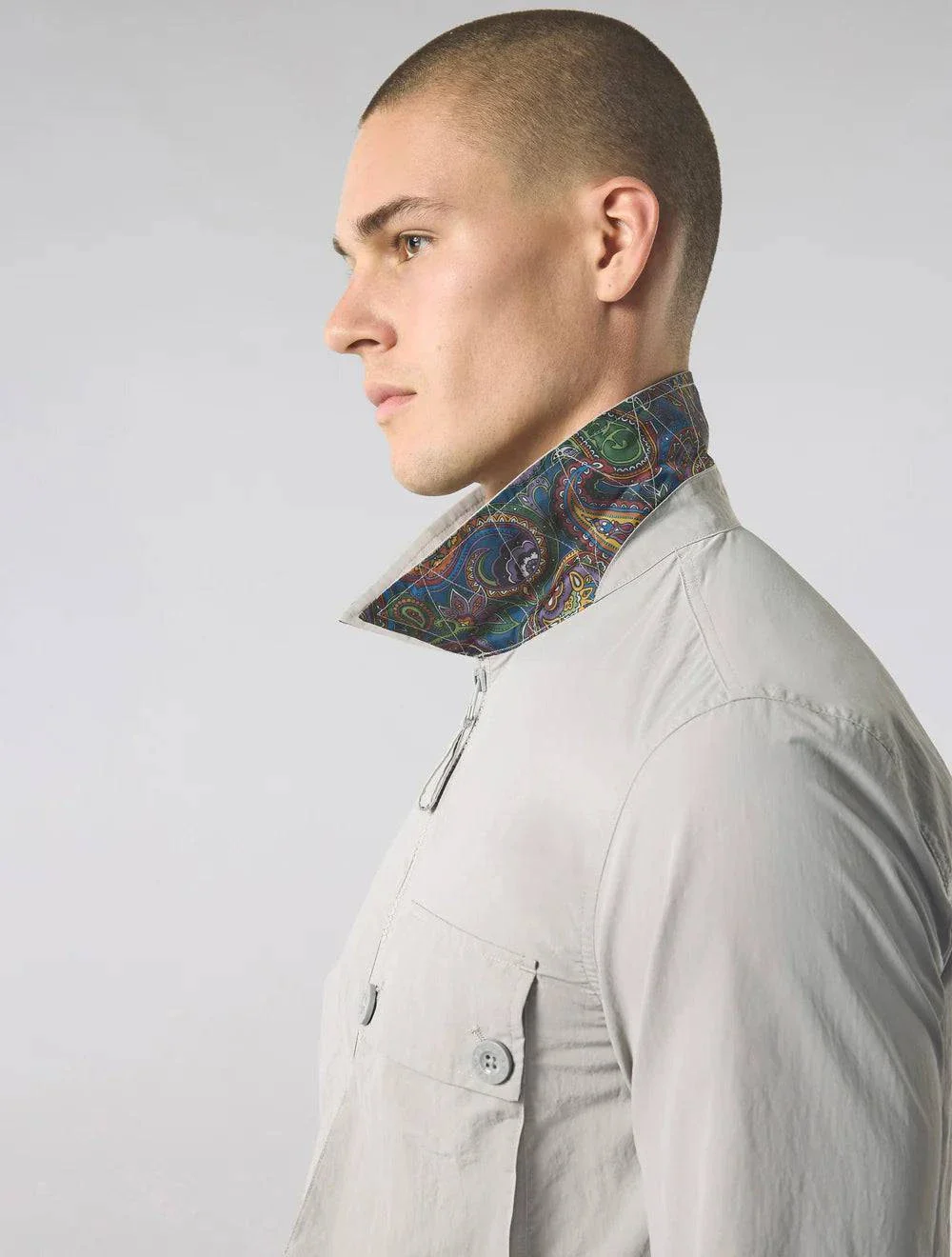 Pretty Green Heaton Overshirt Grey - Image 3