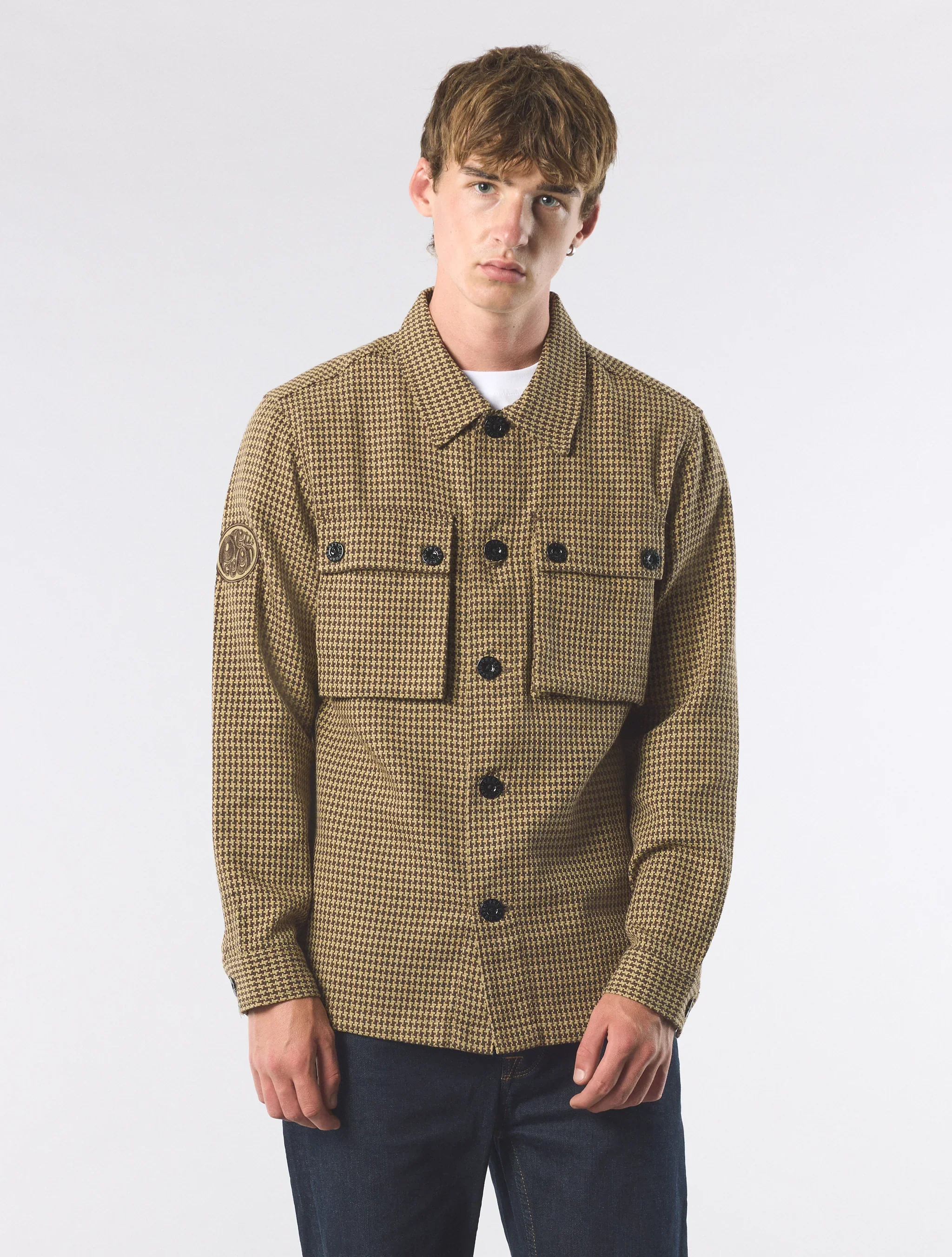 Pretty Green Kilburn Overshirt Taupe - Image 3