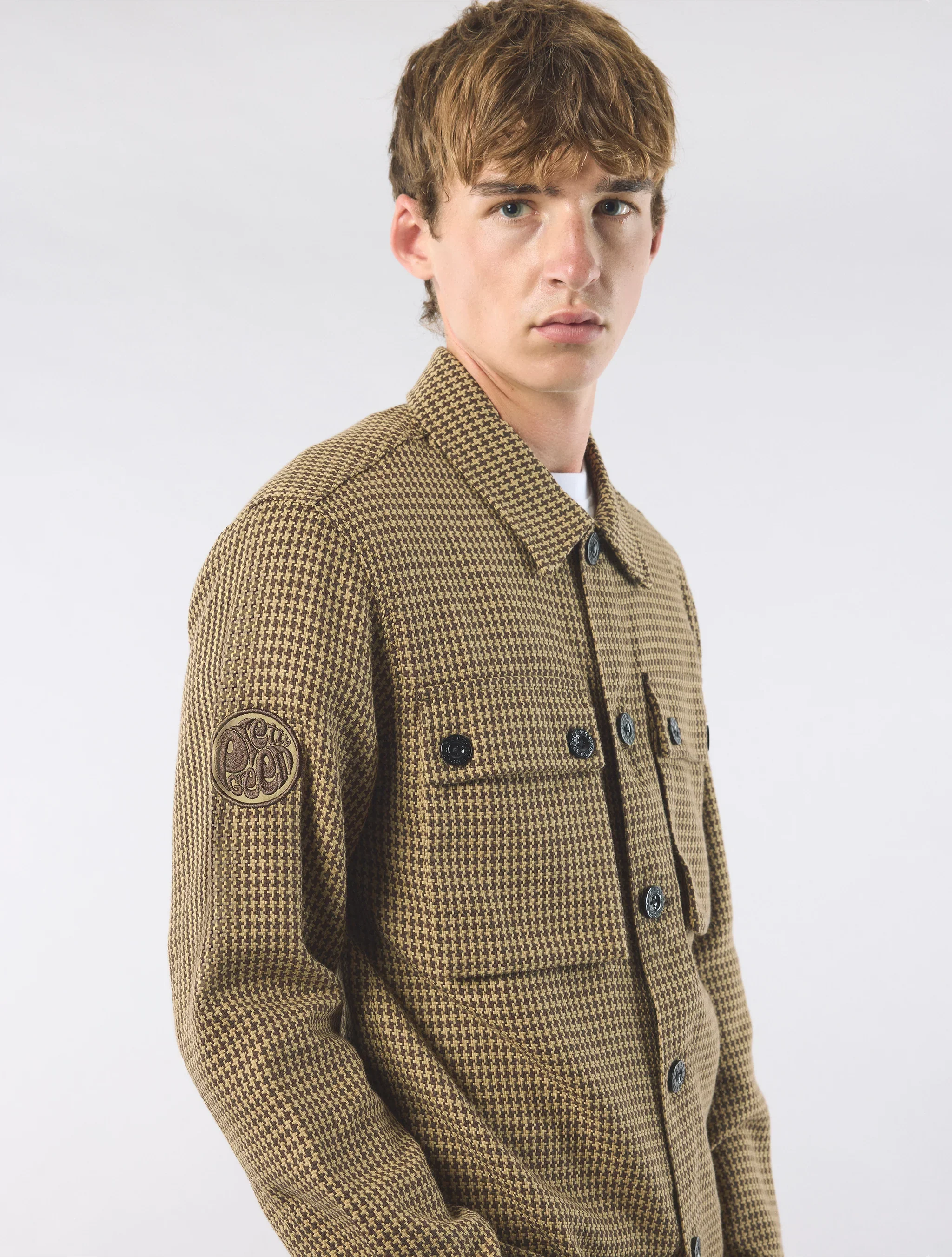 Pretty Green Kilburn Overshirt Taupe - Image 5