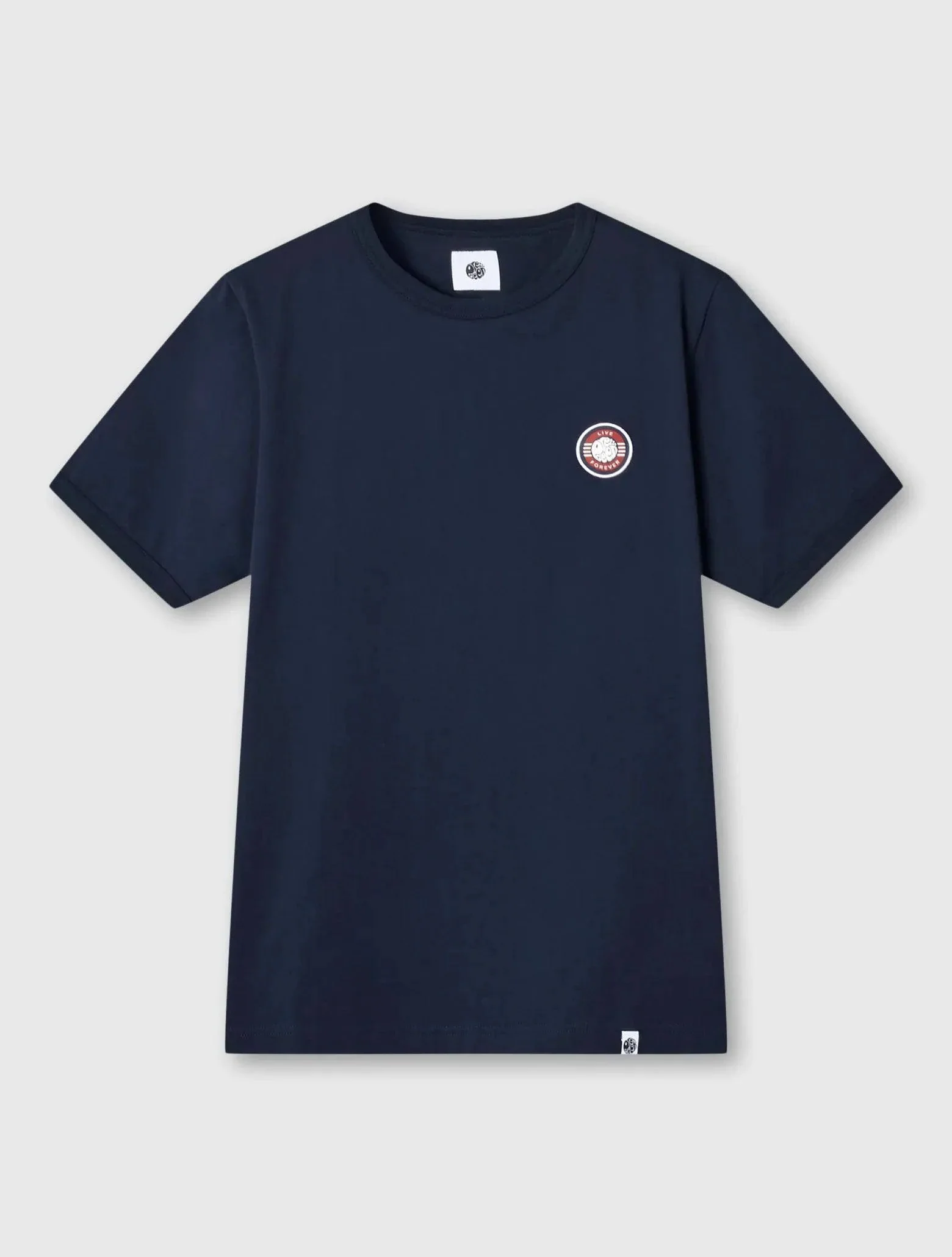 Pretty Green Live Forever Badge T-Shirt In Navy - Image 2