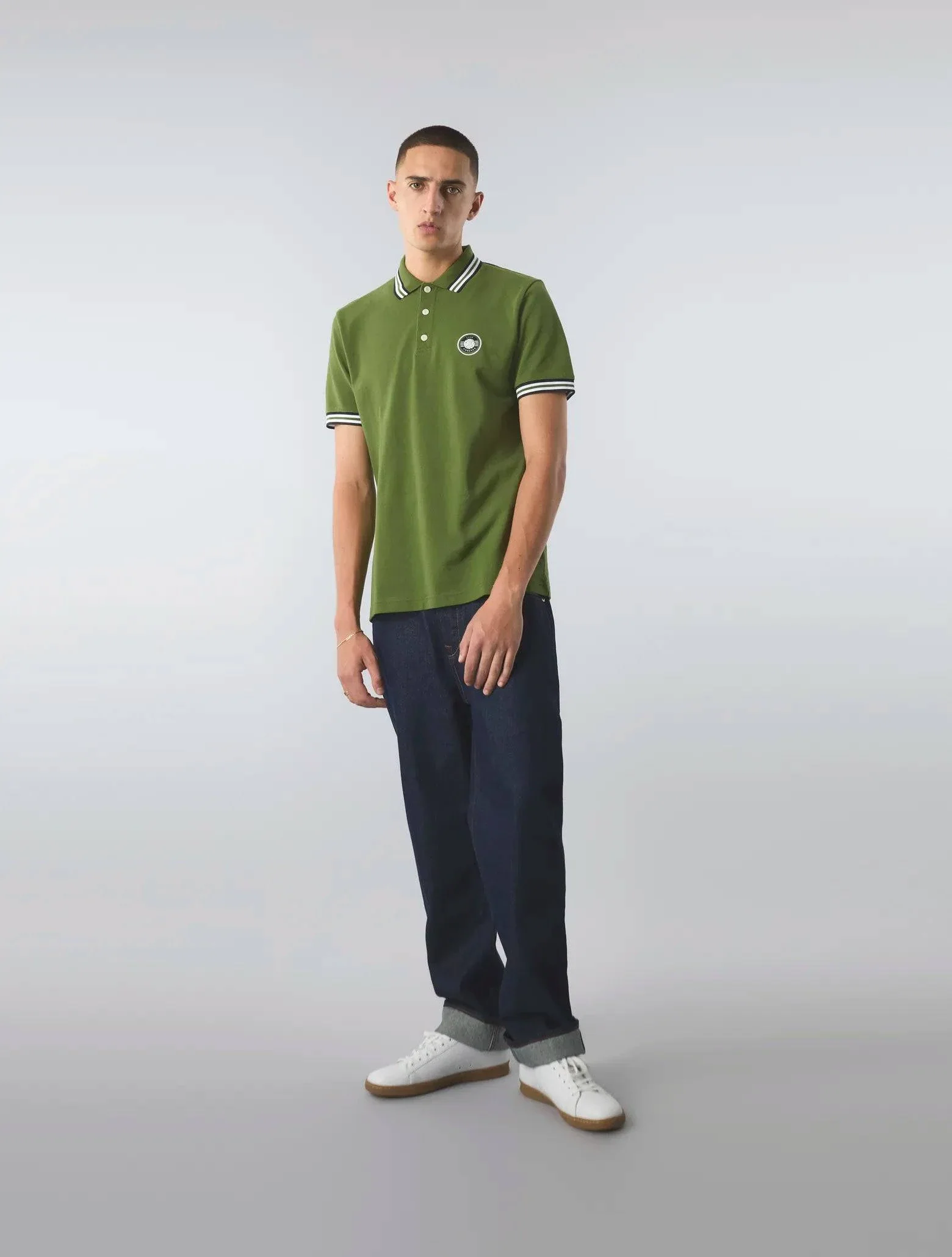 Pretty Green Live Forever Tipped Polo In Green - Image 2