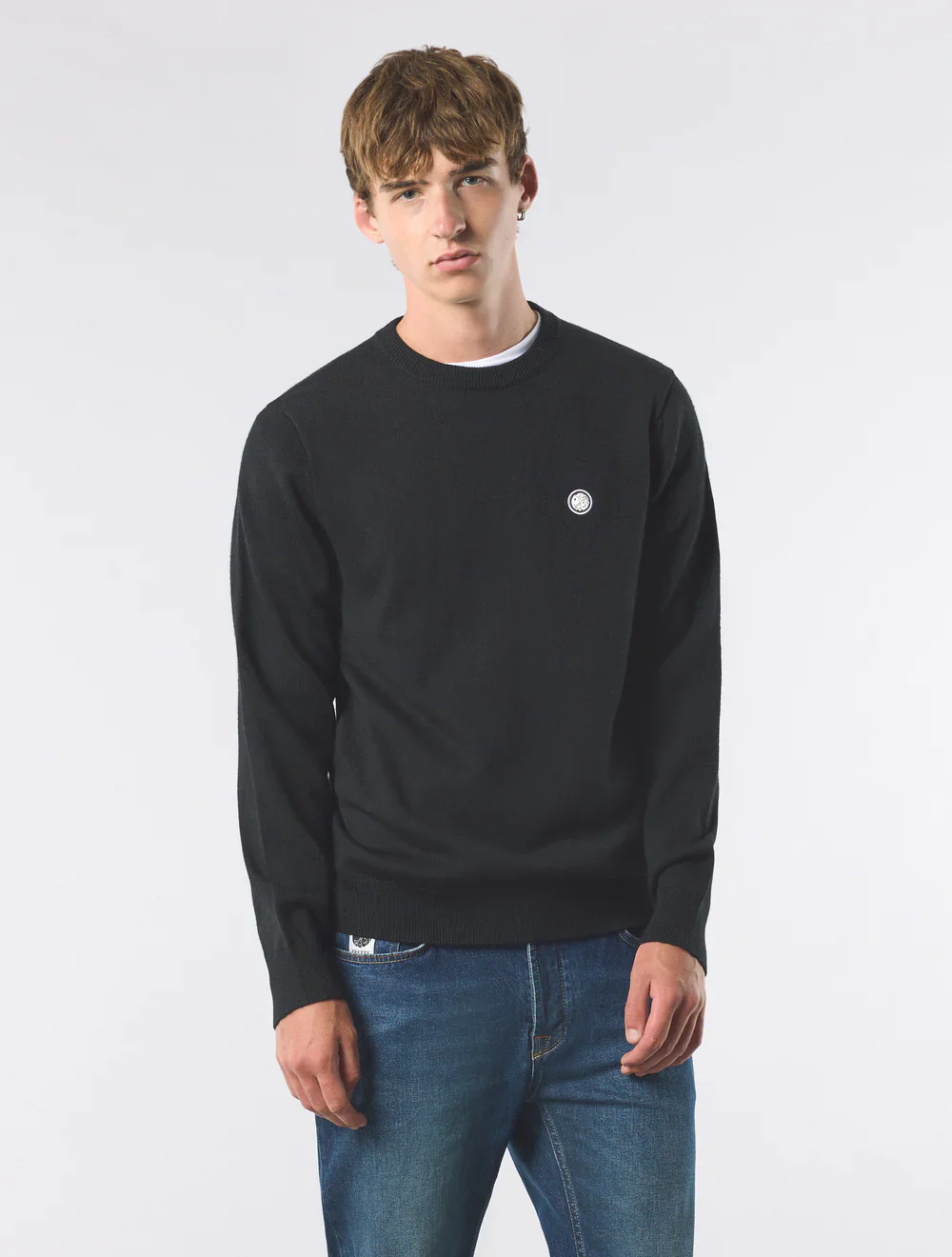 Pretty Green Crewneck Merino Blend Crew Black - Image 3