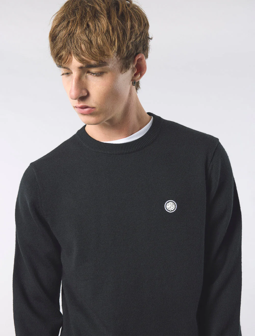 Pretty Green Crewneck Merino Blend Crew Black - Image 4