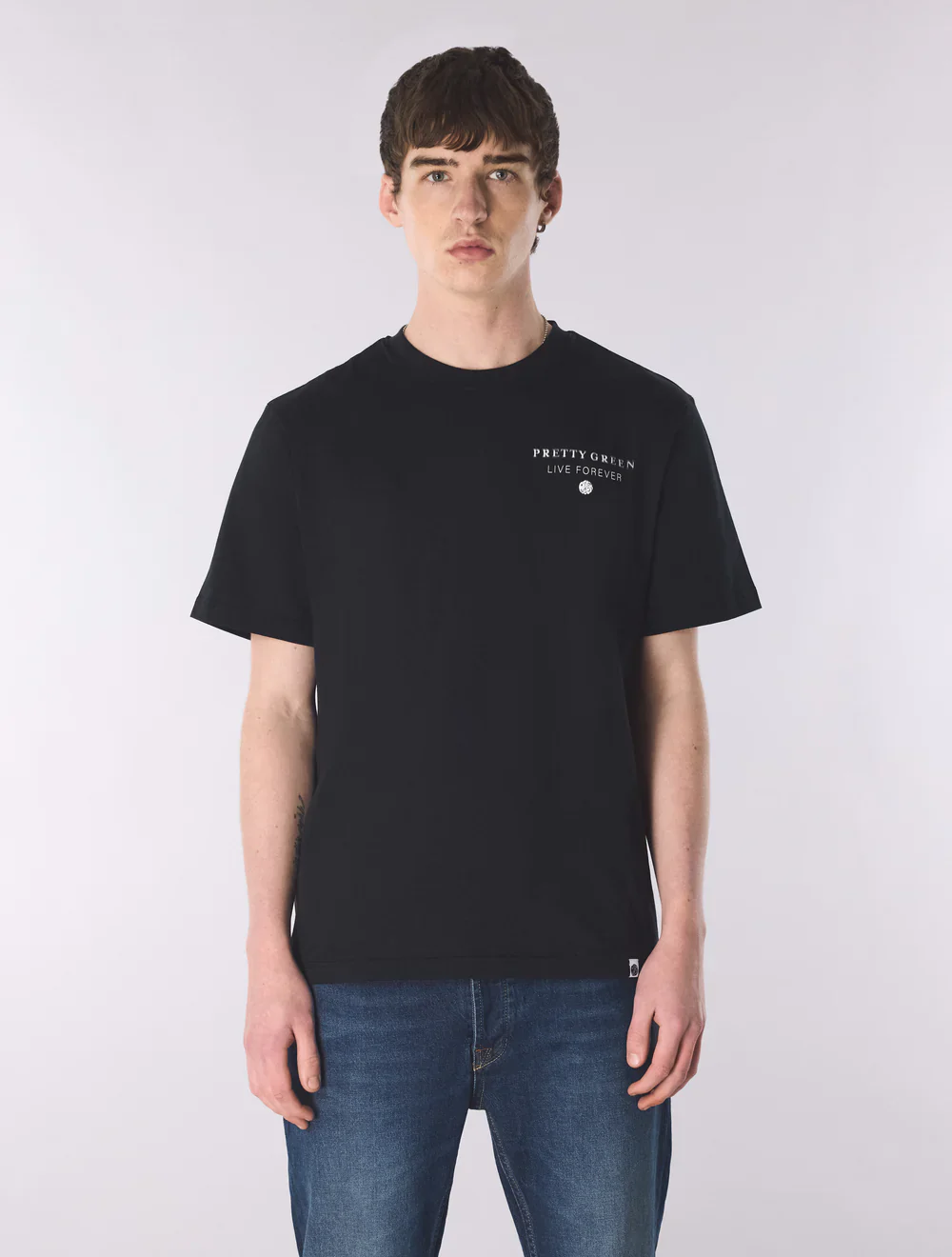 Pretty Green Refractive T-Shirt Black - Image 4
